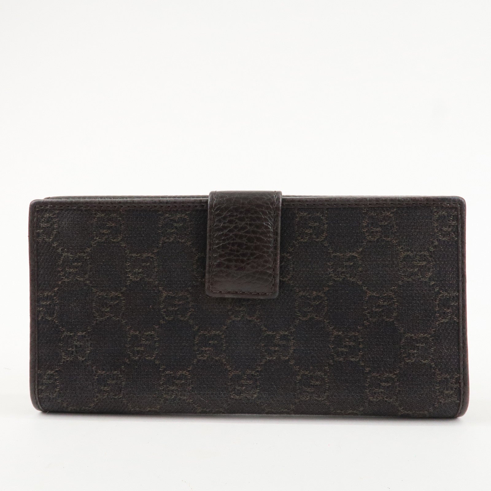 GUCCI Interlocking G GG Canvas Leather Studs Bifold Wallet 231843 Used