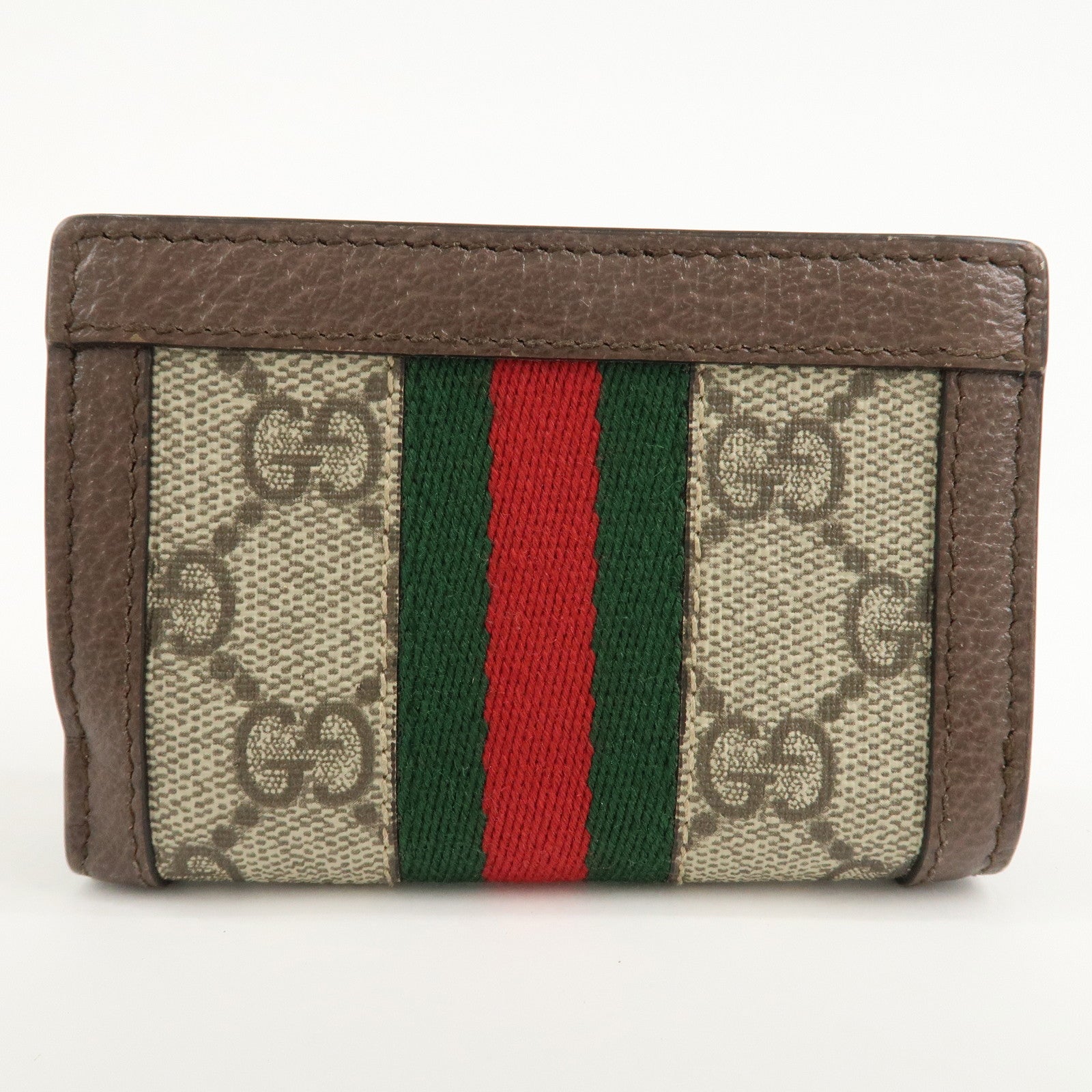 GUCCI Ophidia Sherry GG Supreme Leather Compact Wallet 644334