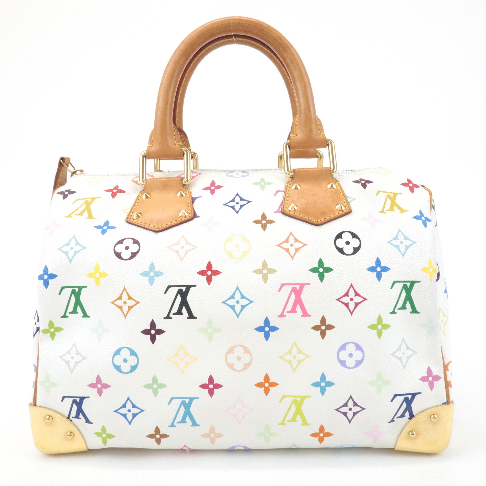 Louis Vuitton Monogram Multicolor Speedy 30 Hand Bag Blanc M92642 Used