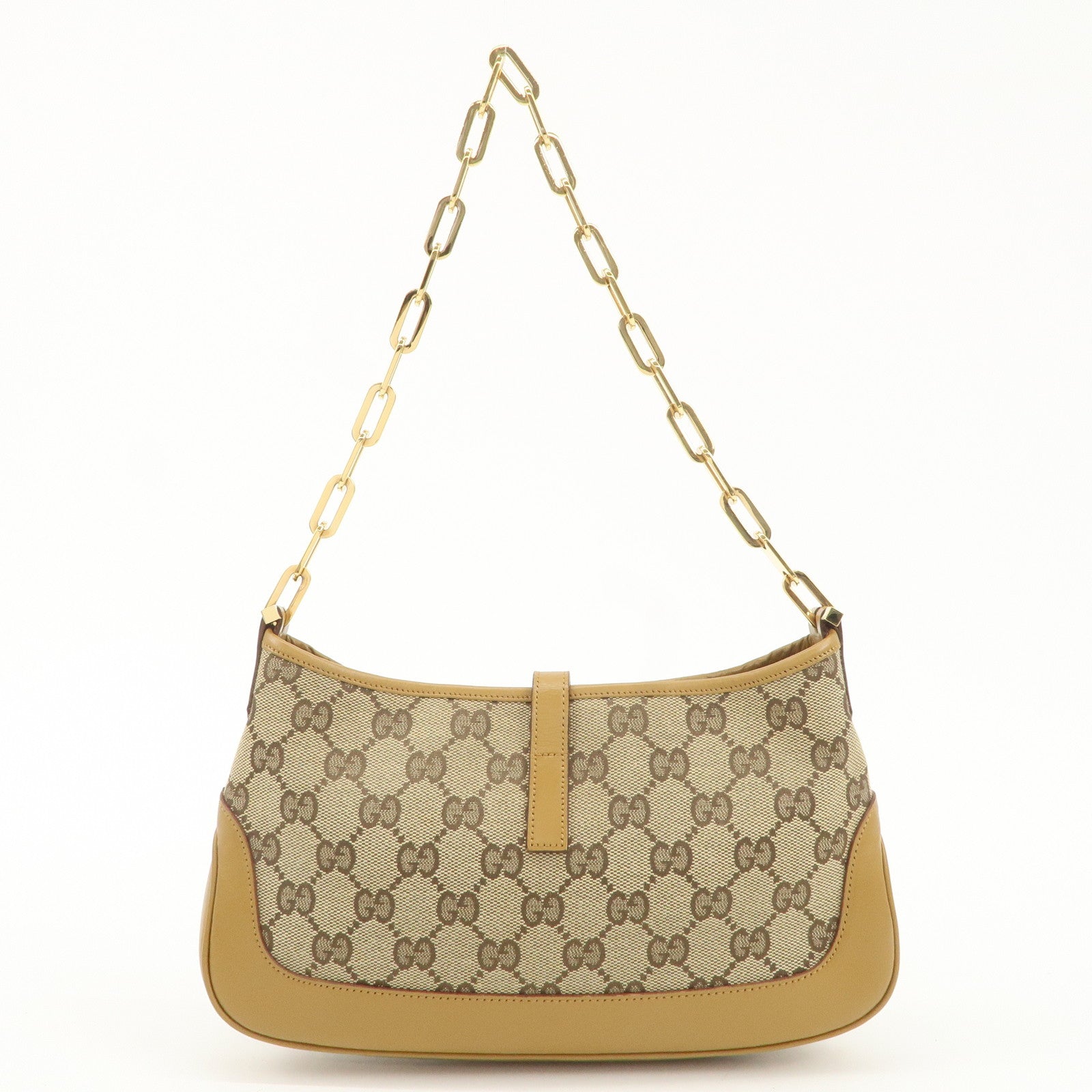 GUCCI Jackie GG Canvas Leather Chain Shoulder Bag 001.4032