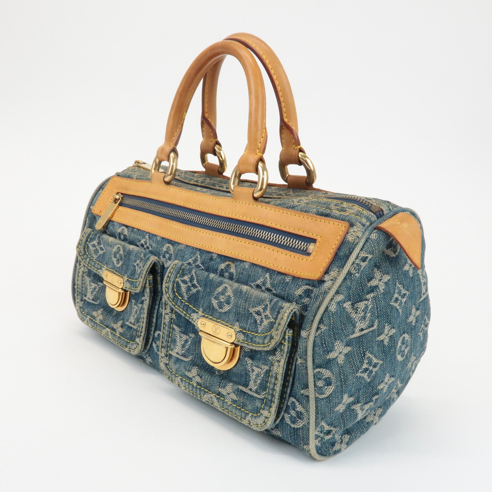 Louis Vuitton Monogram Denim Neo Speedy Boston Bag Blue M95019