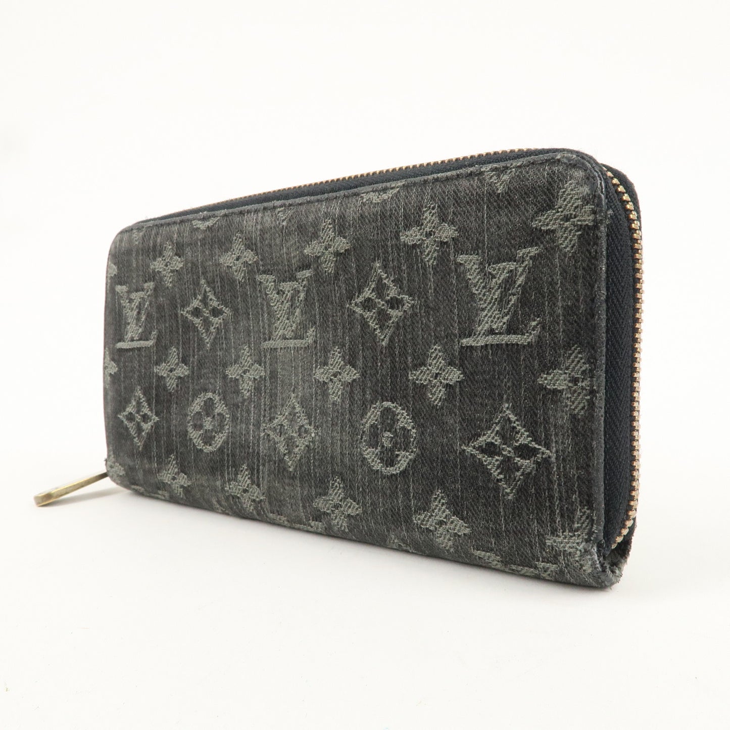 Louis Vuitton Monogram Denim Zippy Wallet Noir Black M95614