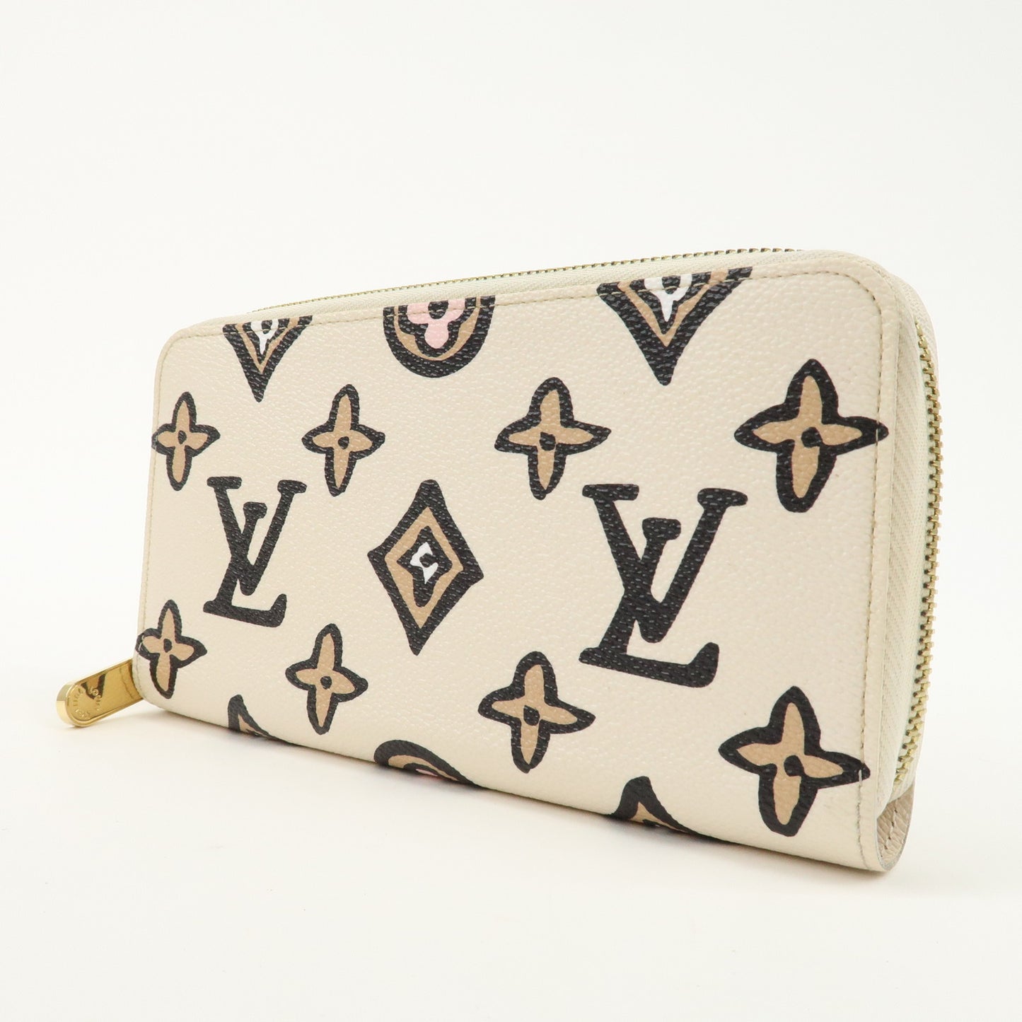 Louis Vuitton Monogram Wild At Heart Zippy Wallet Creme M80676