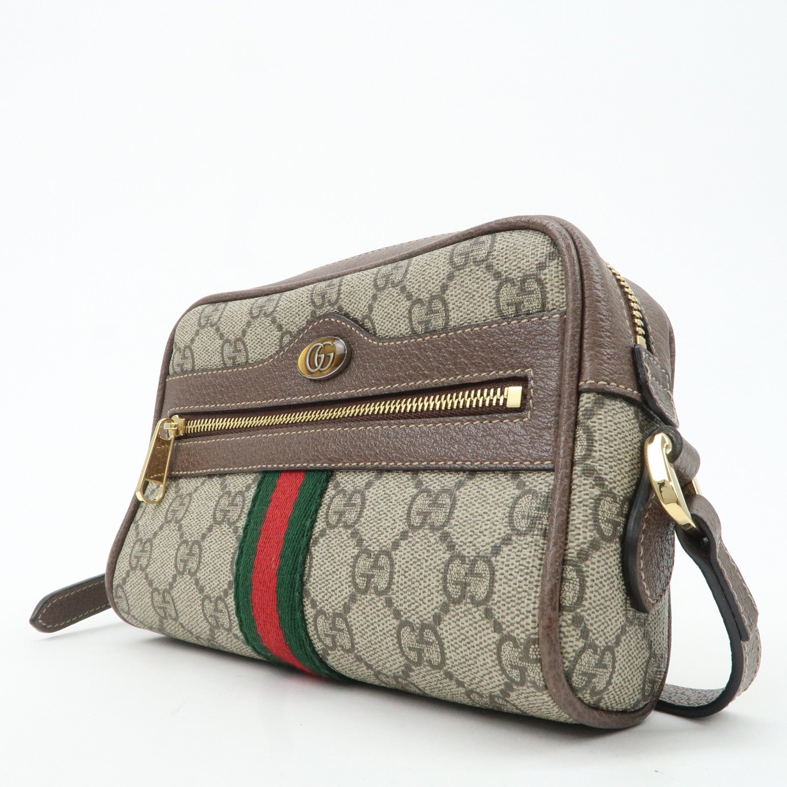 GUCCI Ophidia GG Supreme Mini Shoulder Bag Beige Brown 517350