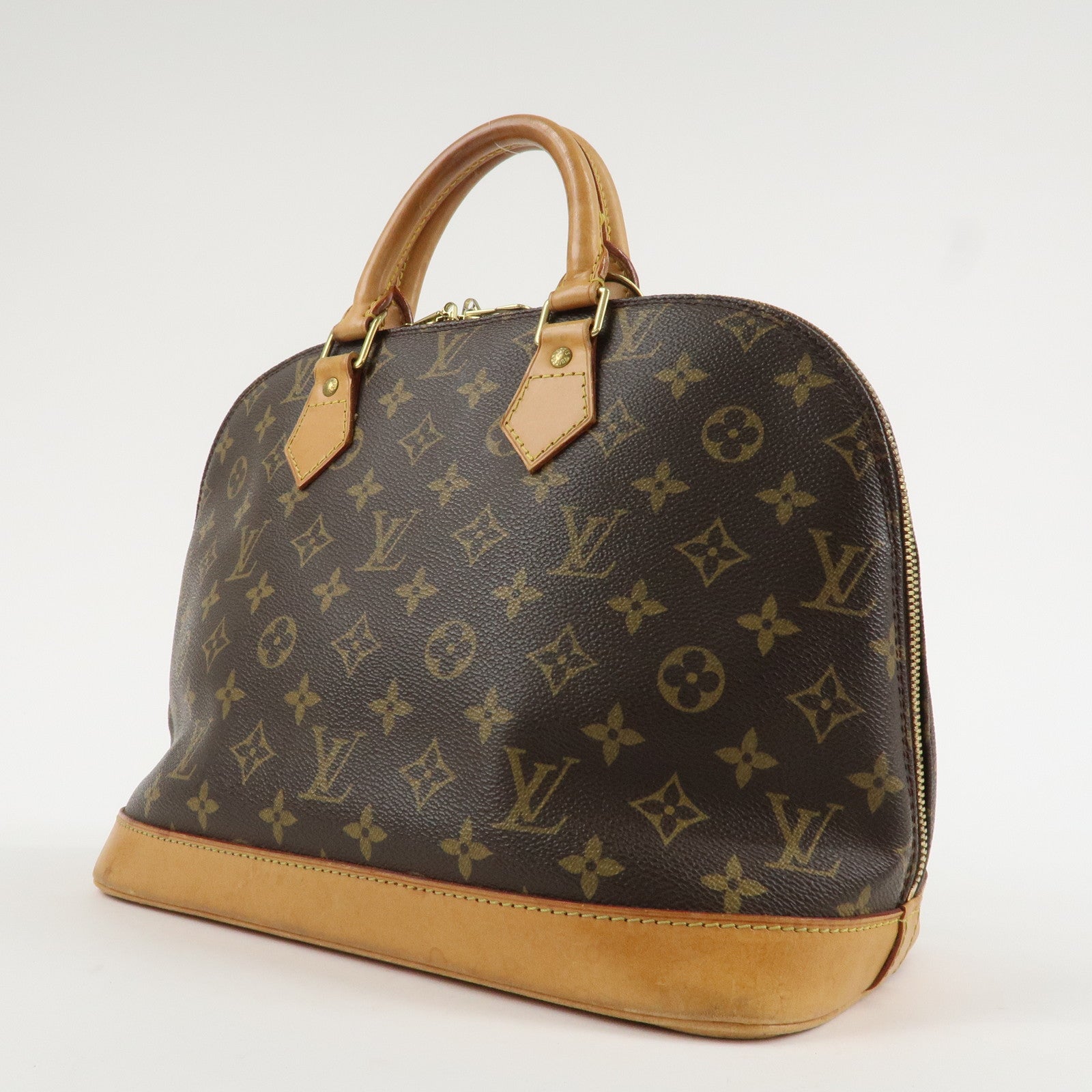 Louis Vuitton Monogram Alma Hand Bag Brown M51130 Used