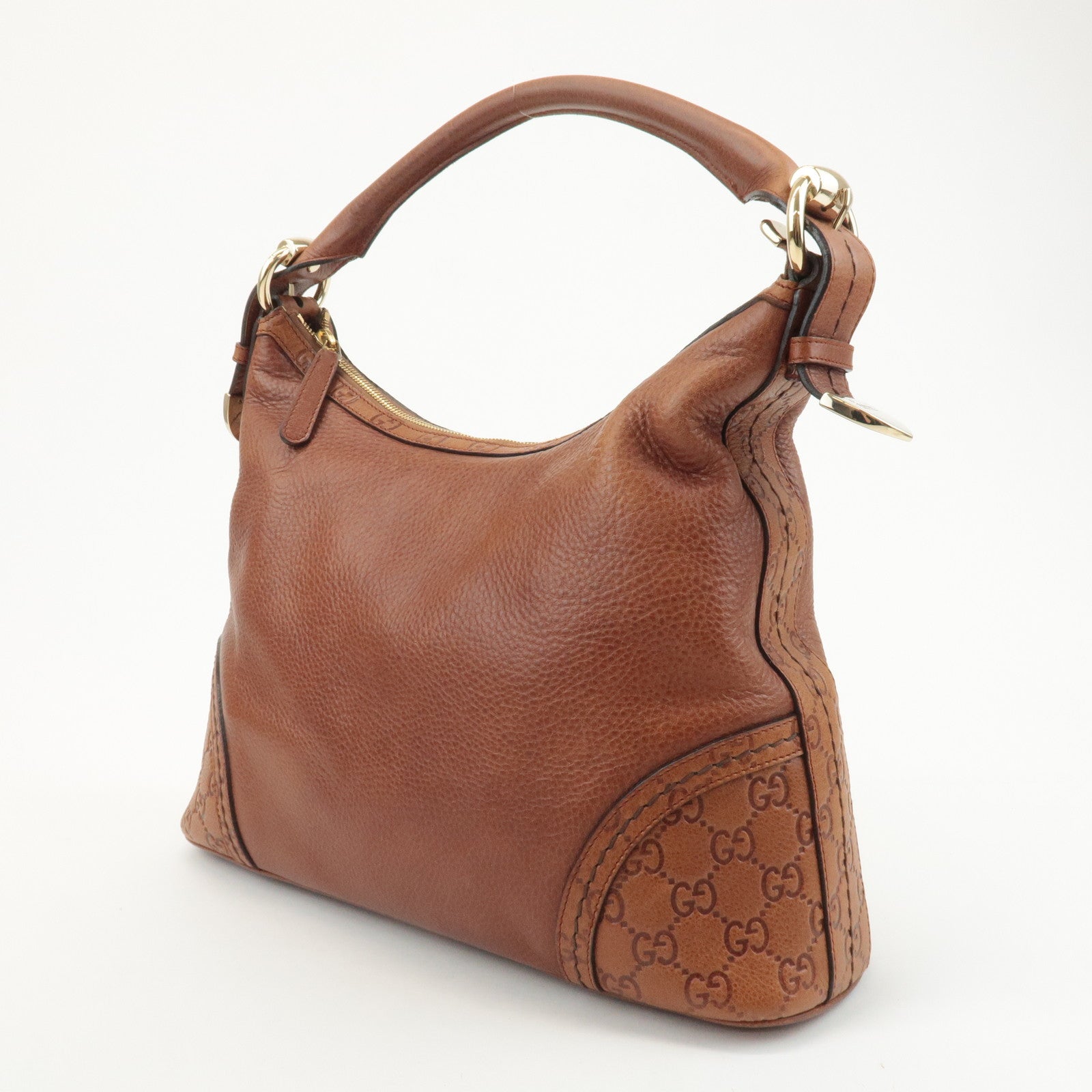 GUCCI Guccissima Leather Shoulder Bag Brown 181515