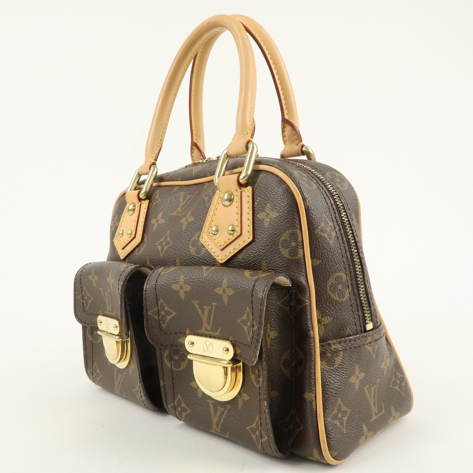 Louis Vuitton Monogram Manhattan PM Hand Bag Gold Hardware M40026