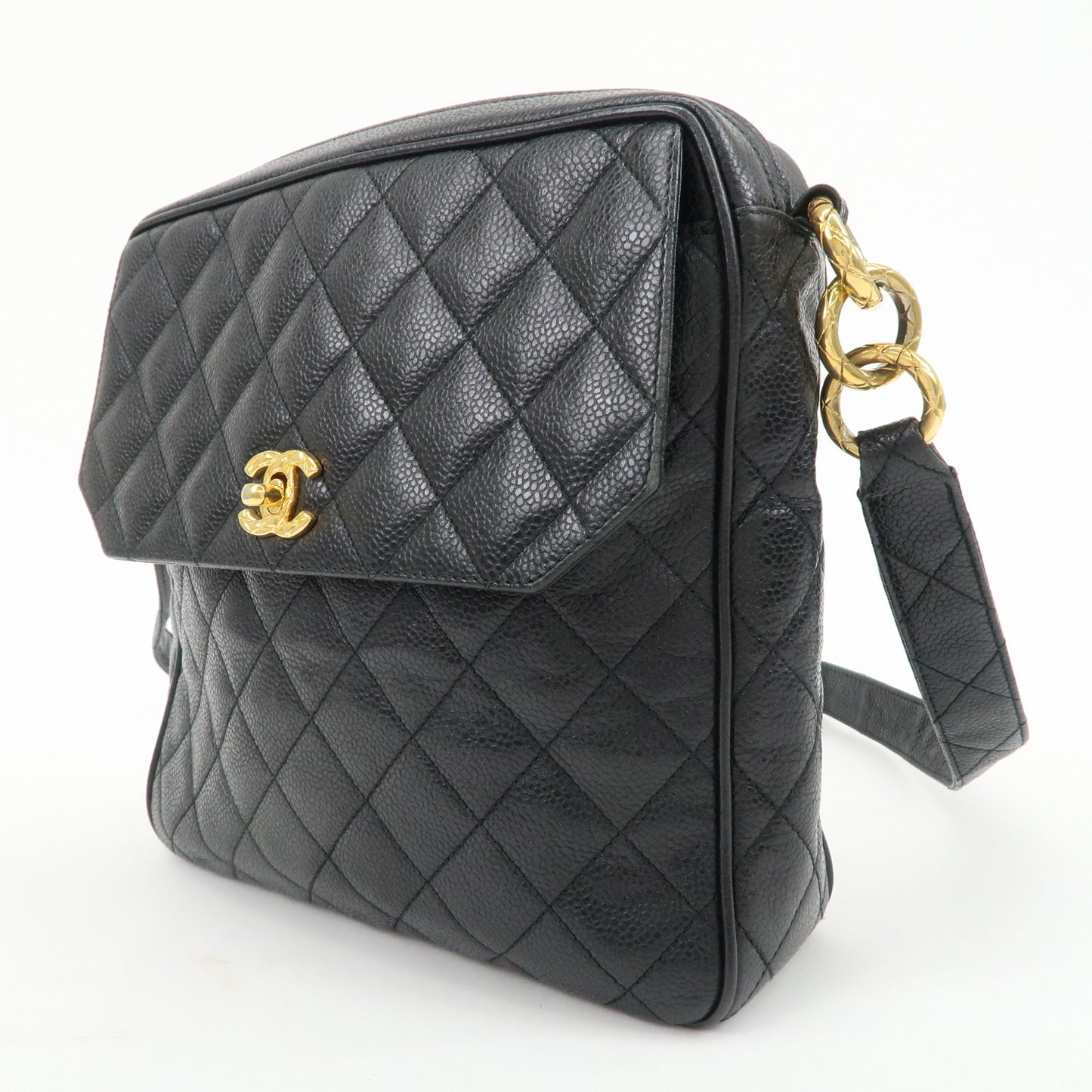 CHANEL Matelasse Caviar Skin Shoulder Bag Black 2944818