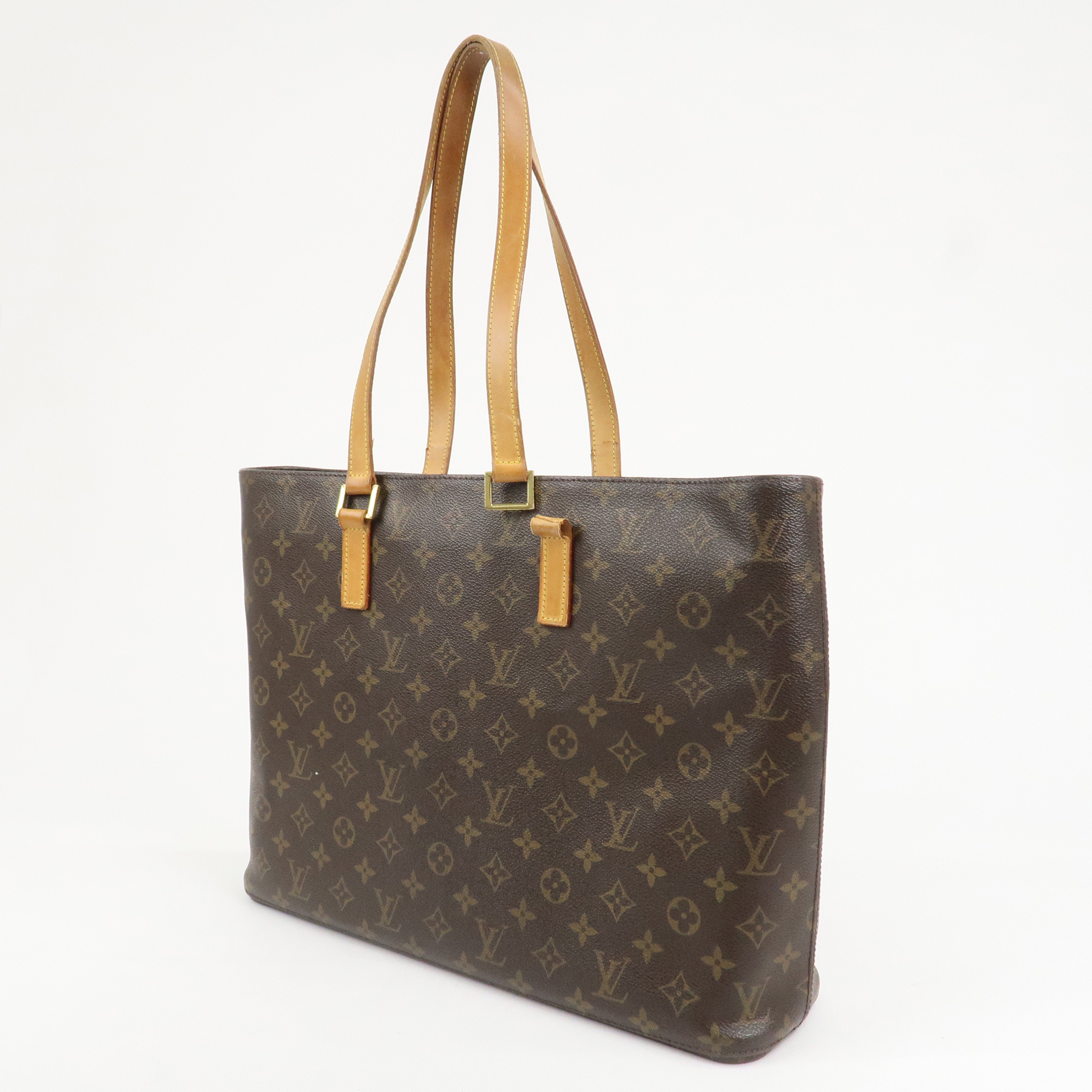 Louis Vuitton Monogram Luco Tote Bag Hand Bag Brown M51155 Used