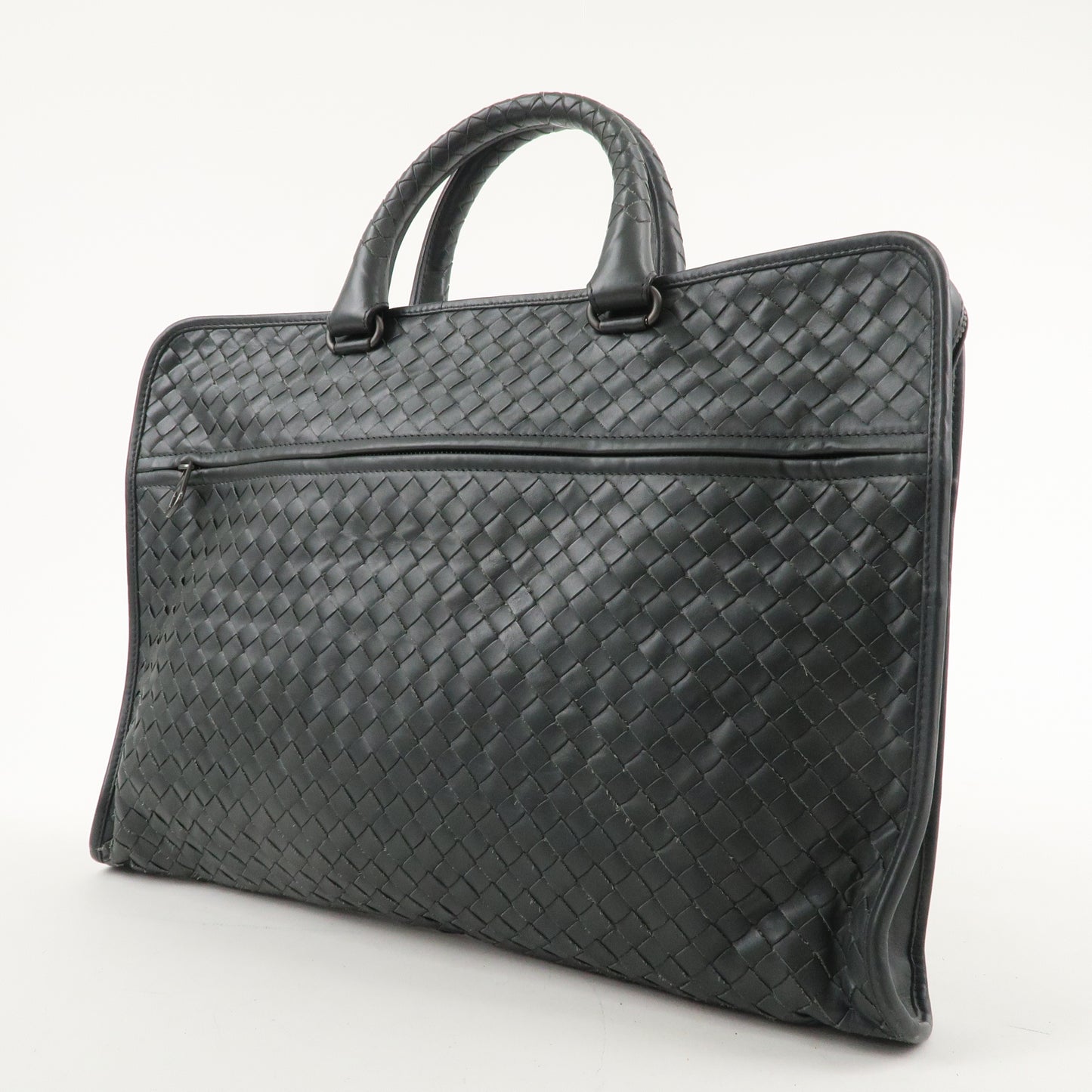 BOTTEGA VENETA Intrecciato Leather Business Bag Charcoal 516110