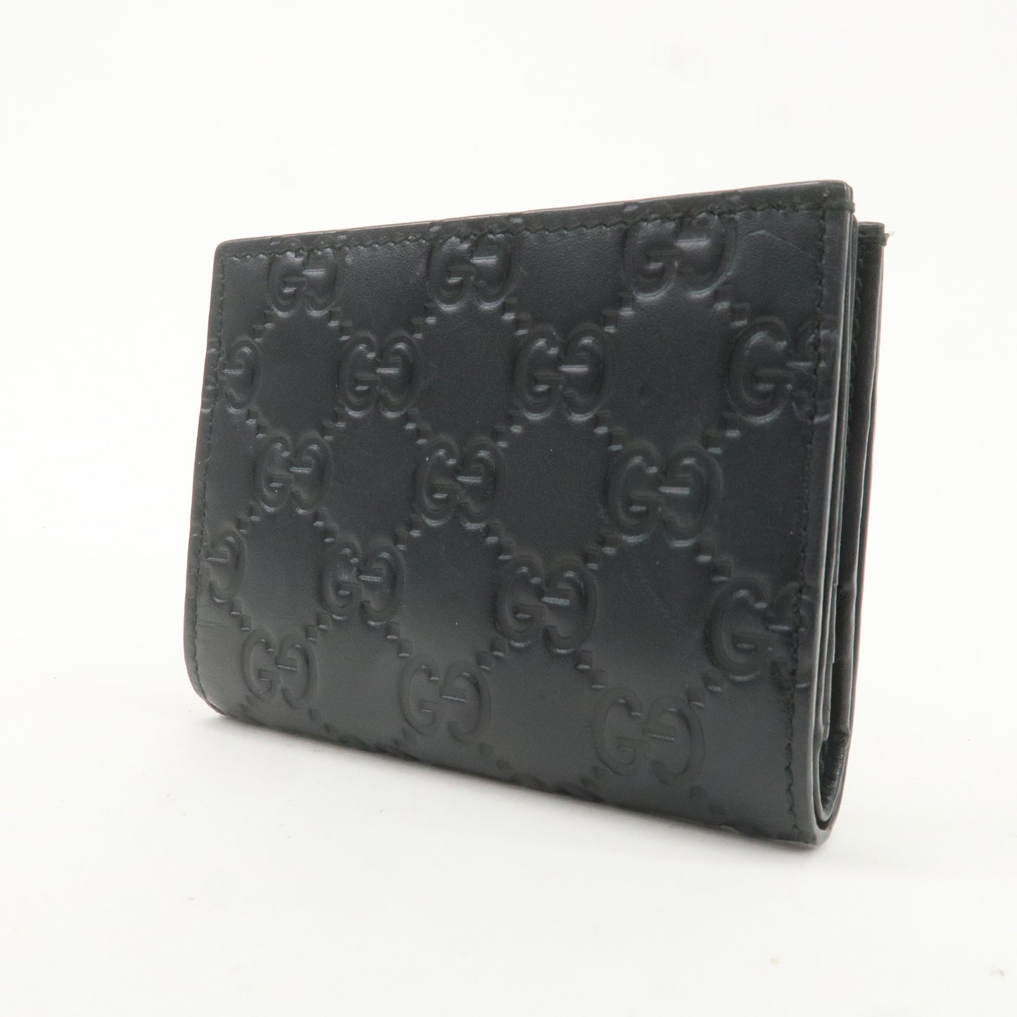 GUCCI Guccissima Leather Card Case Black 410120