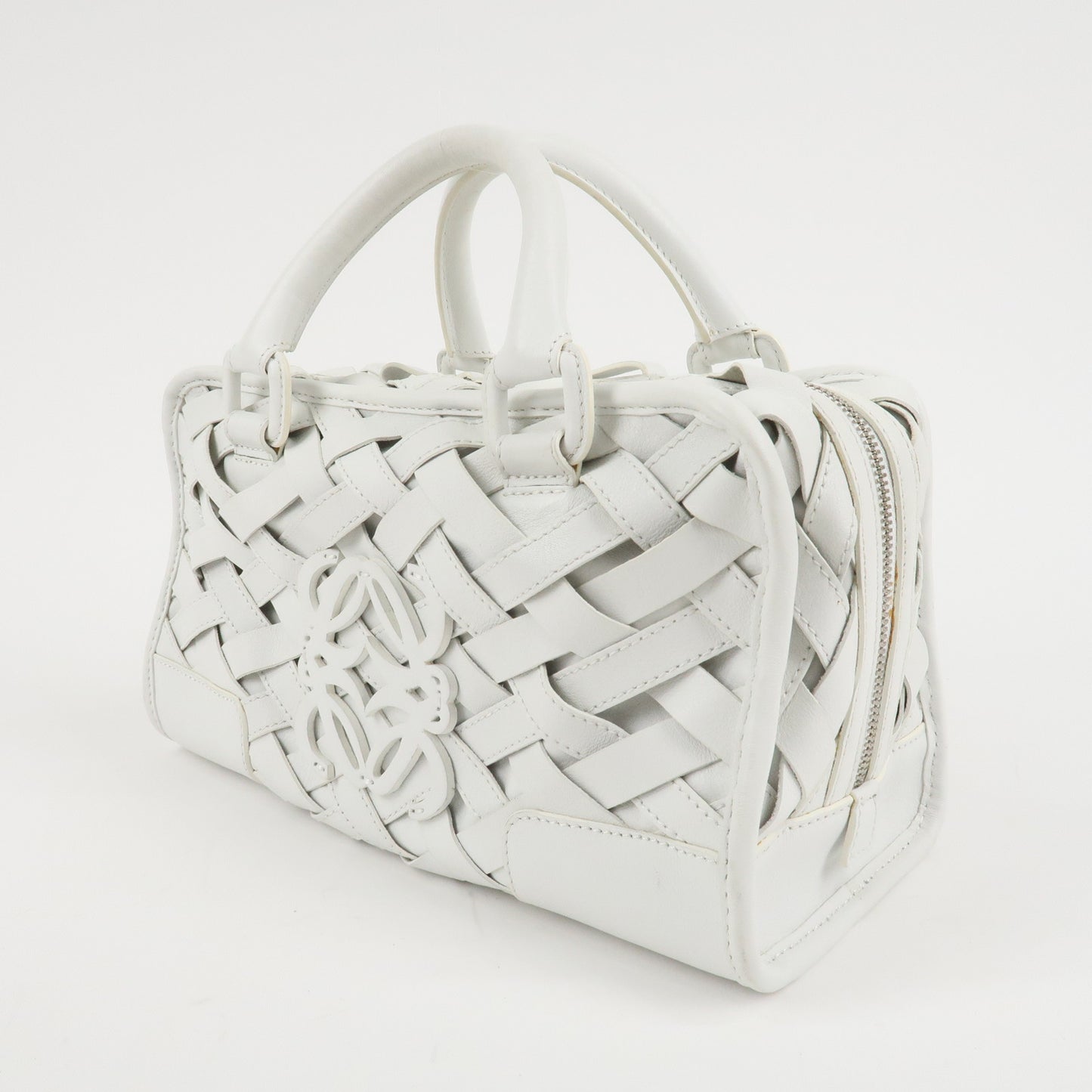 LOEWE Anaaglam Leather Hand Bag Amazone 28 White