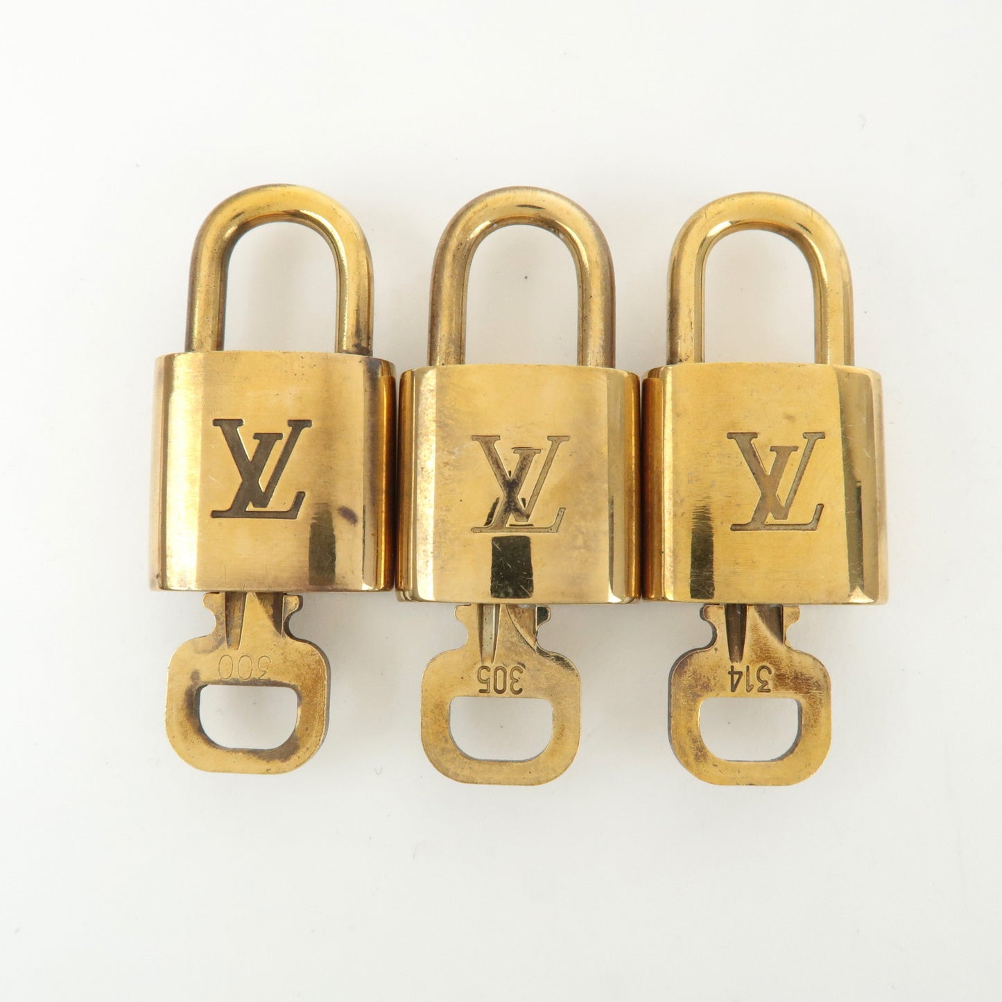 Louis Vuitton Set of 10 Lock & Key Cadena Key Lock Gold