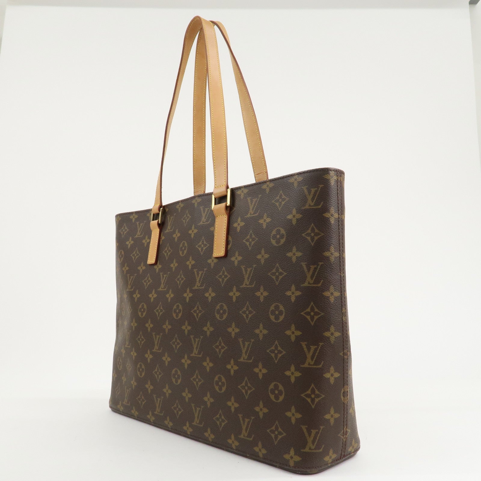 Louis Vuitton Monogram Luco Tote Bag Hand Bag Brown M51155 Used