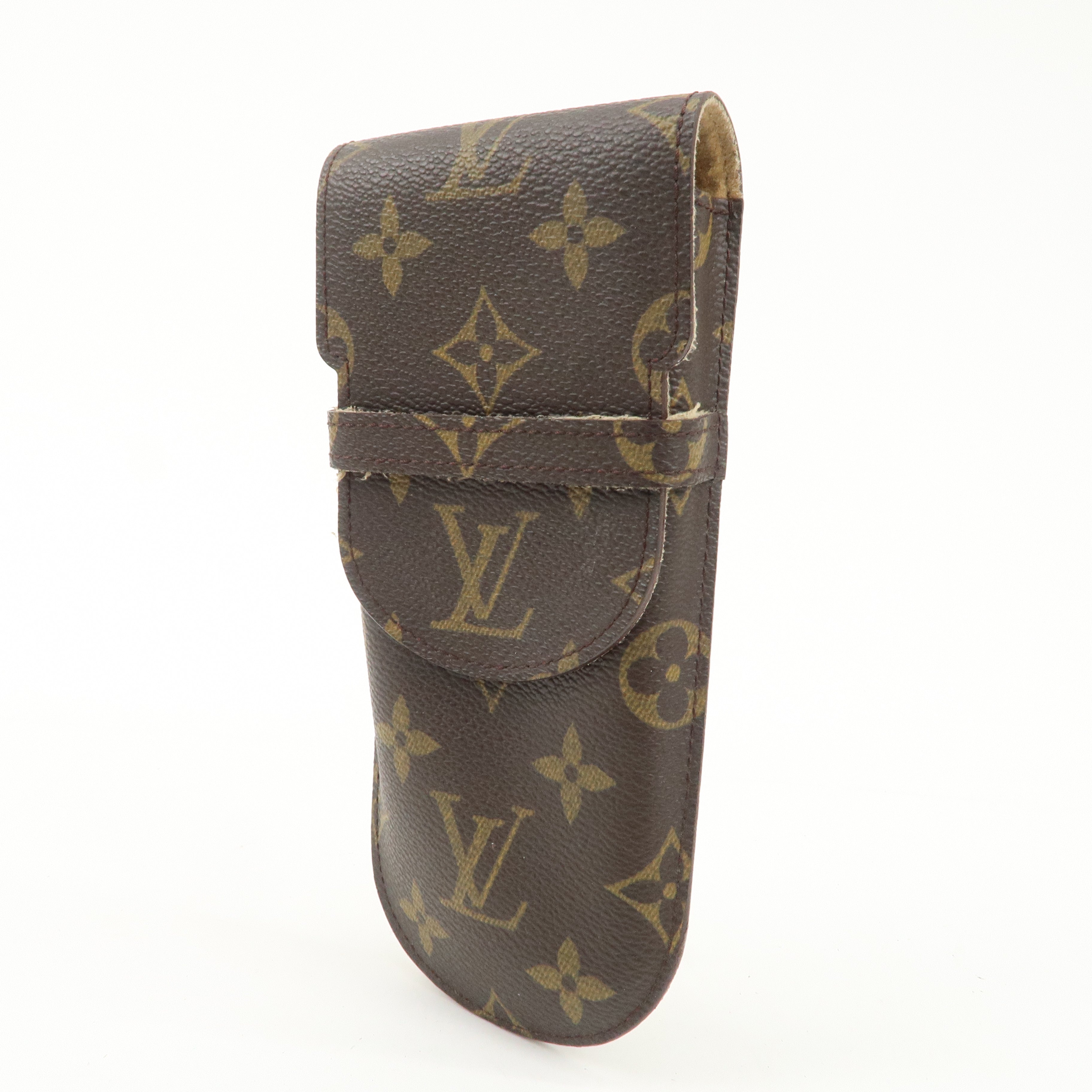 Louis Vuitton Monogram Set of 2 etui a lunettes lavel Glasses Case Used
