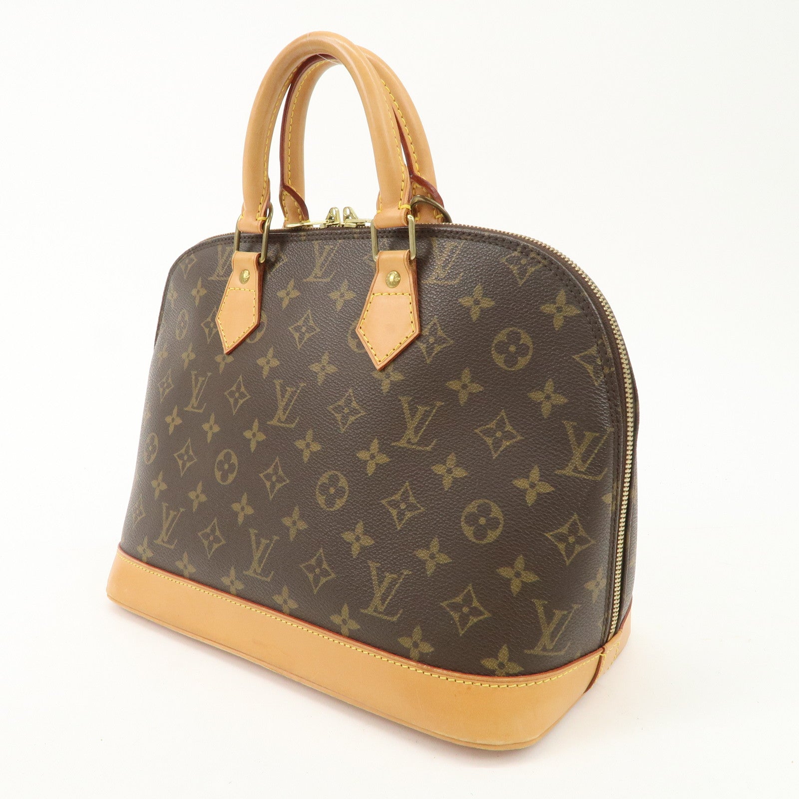 Louis Vuitton Monogram Alma Hand Bag Brown M51130 Used