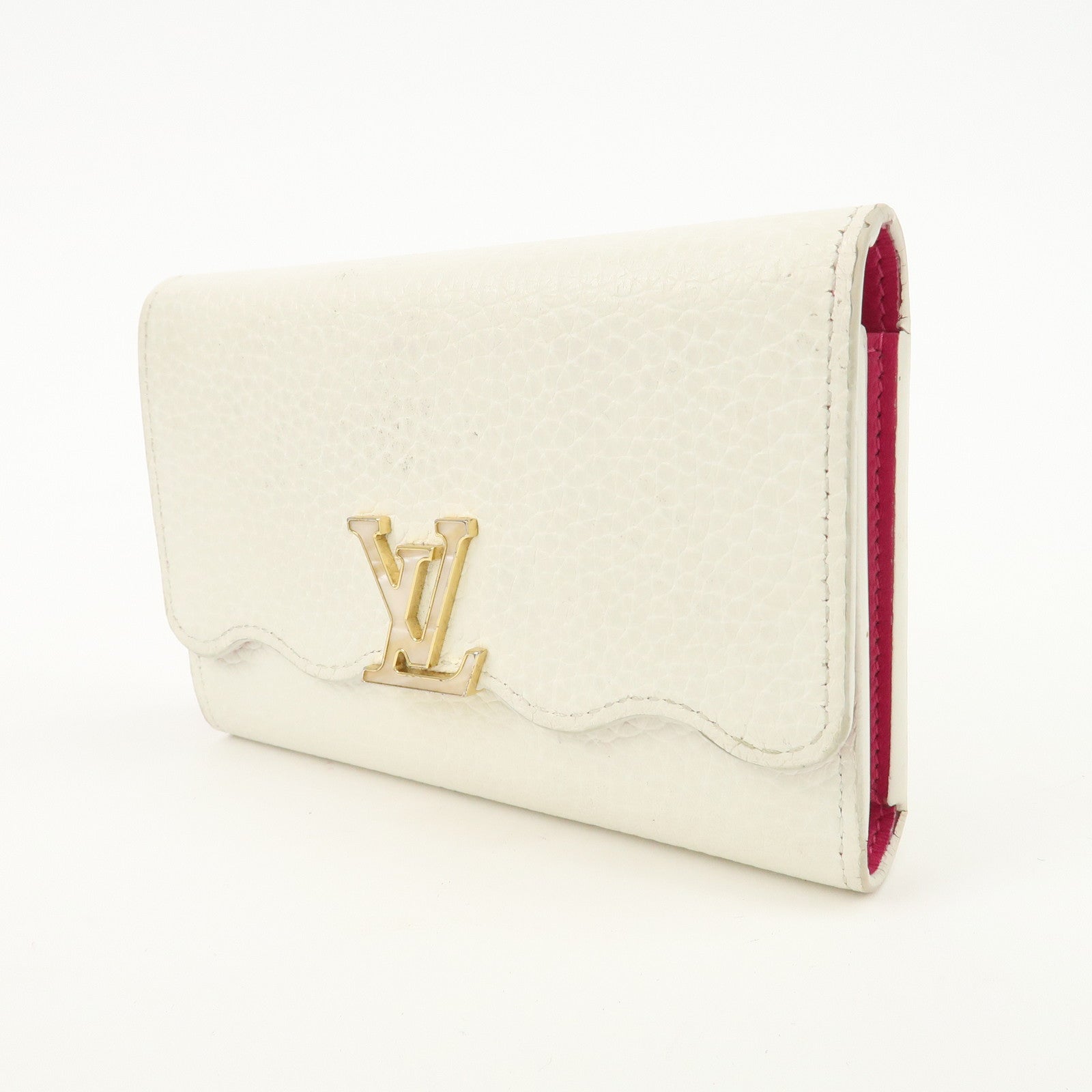 Louis Vuitton Portefeuille Capucines Compact Wallet White M82268