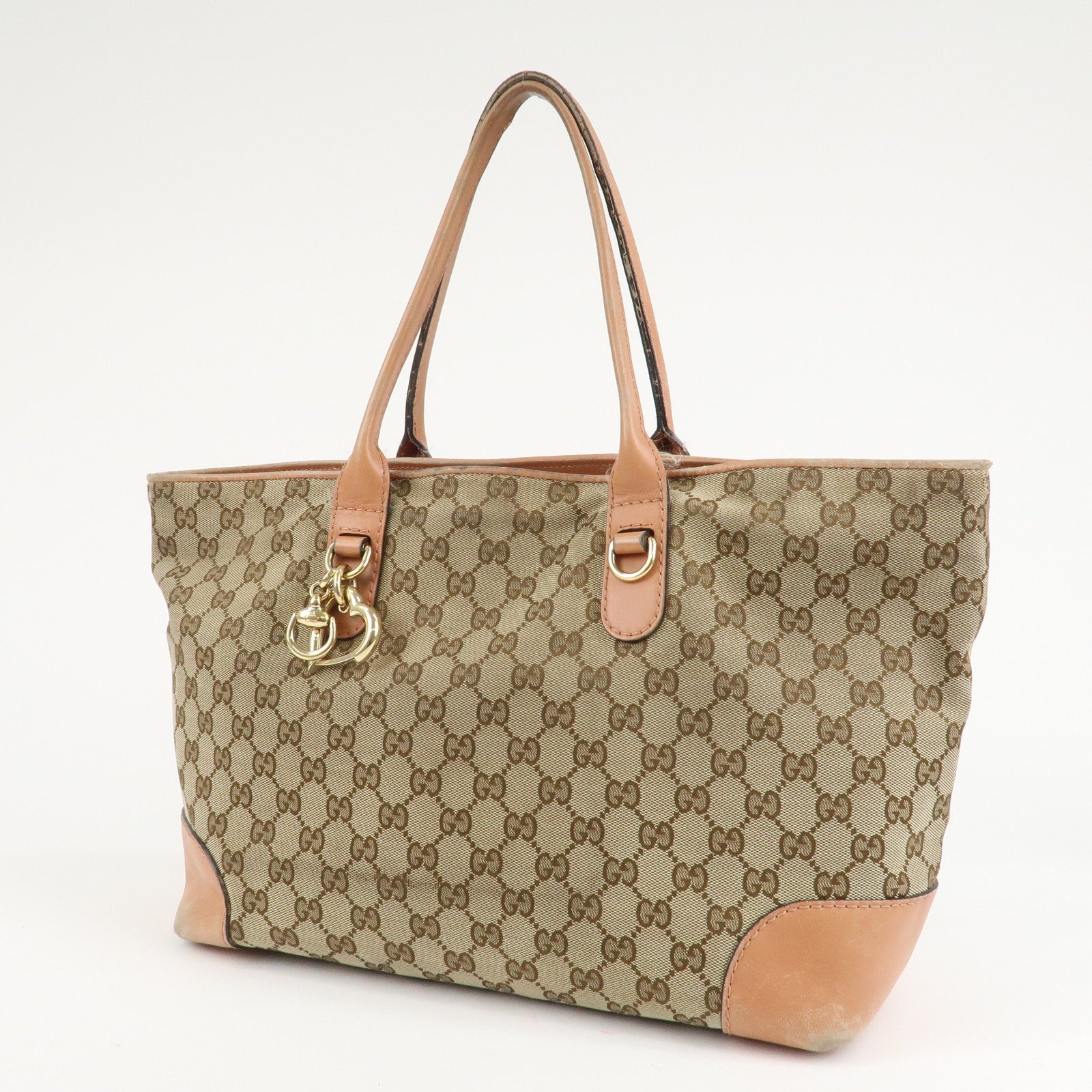 GUCCI Heart Bit GG Canvas Leather Tote Bag Japan Limited 269956