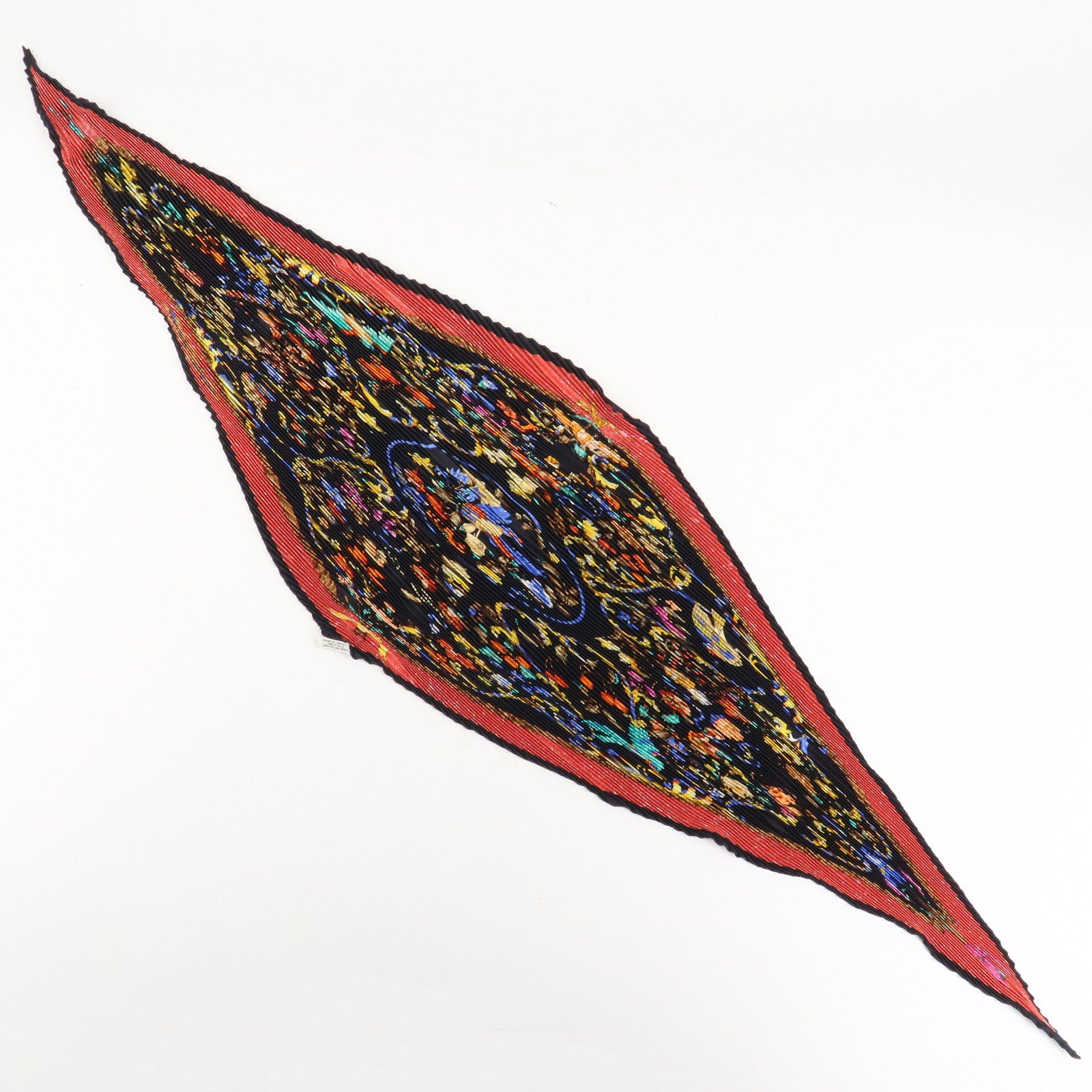 HERMES Silk 100% Pleats Carre PIERRES d' ORIENT et OGGIDENT Scarf Used