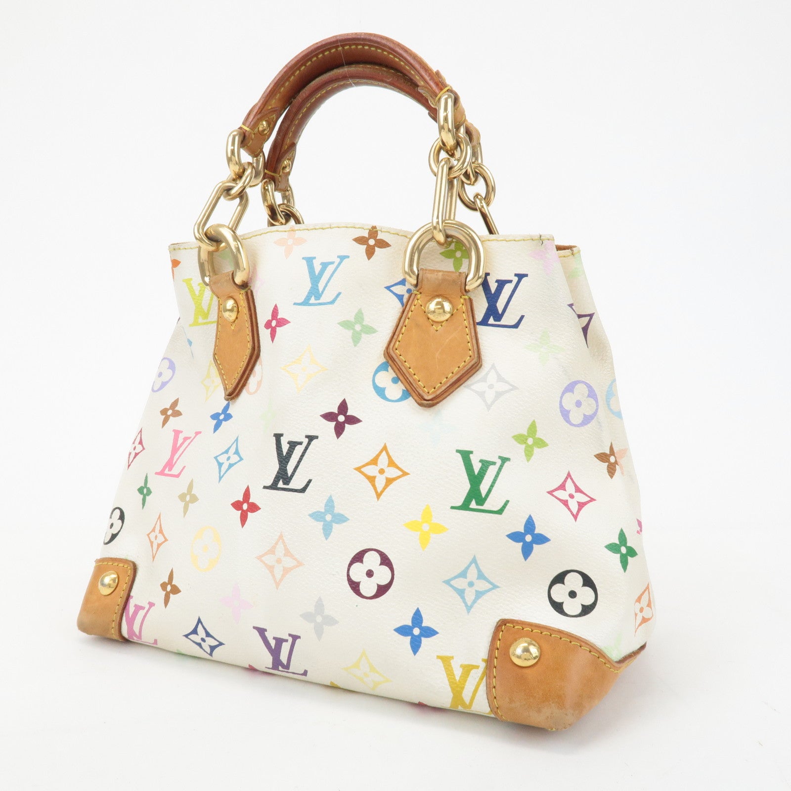 Louis Vuitton Monogram Multicolor Audra Hand Bag Blanc M40047 Used