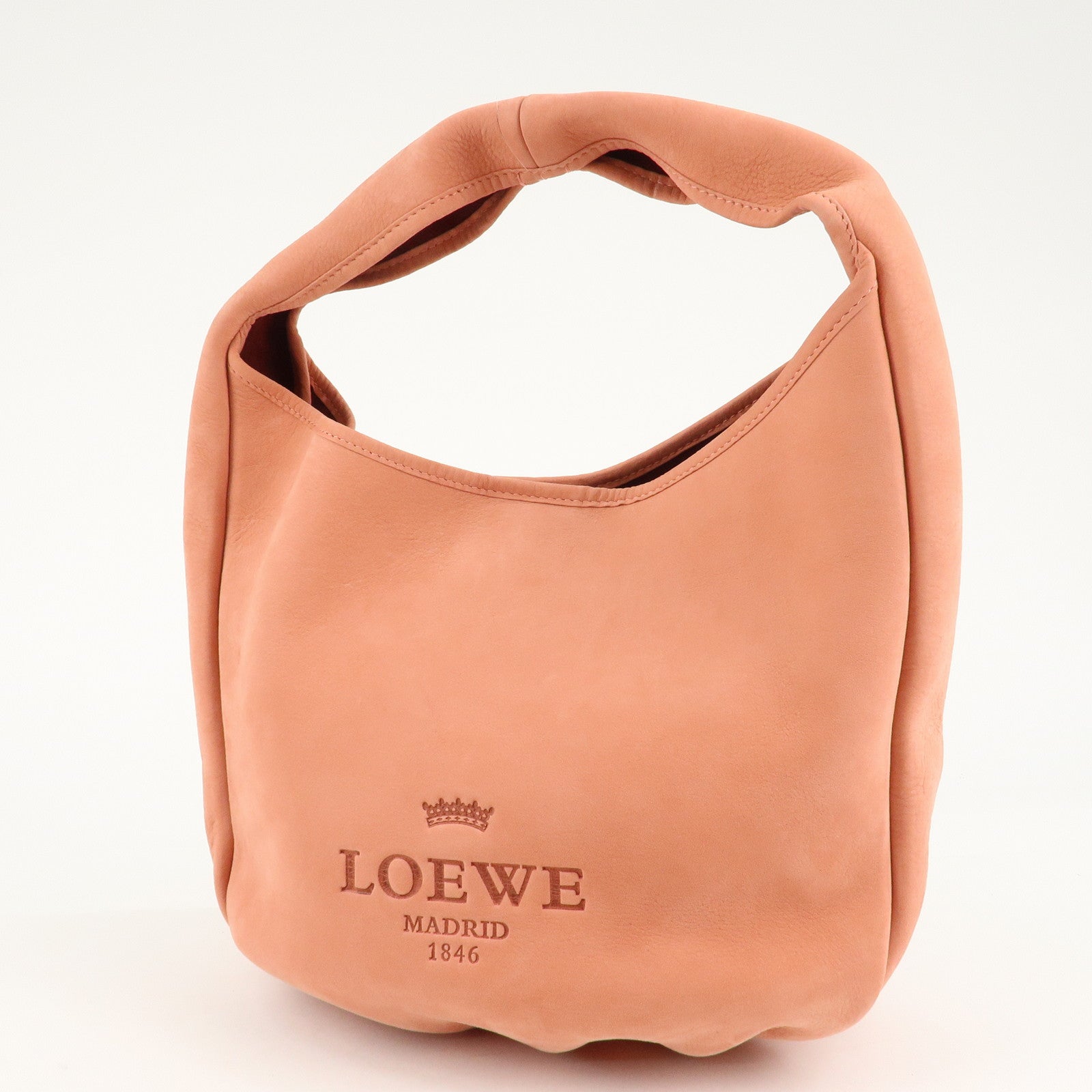 LOEWE Suede Shoulder Bag Hand Bag Pouch Pink