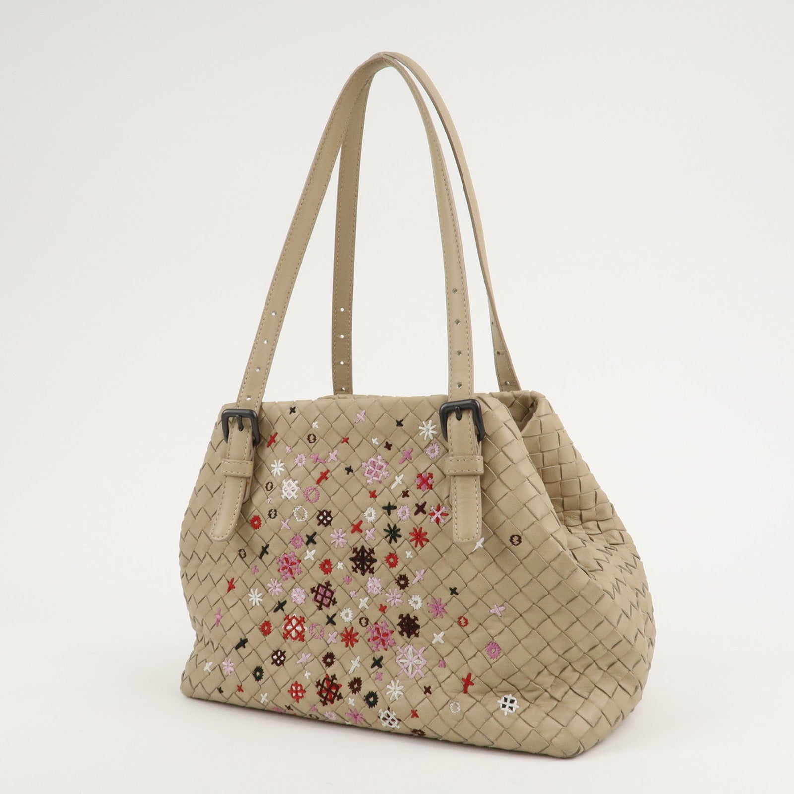 BOTTEGA VENETA Intrecciato Leather Mini Cesta Shoulder Bag Flower