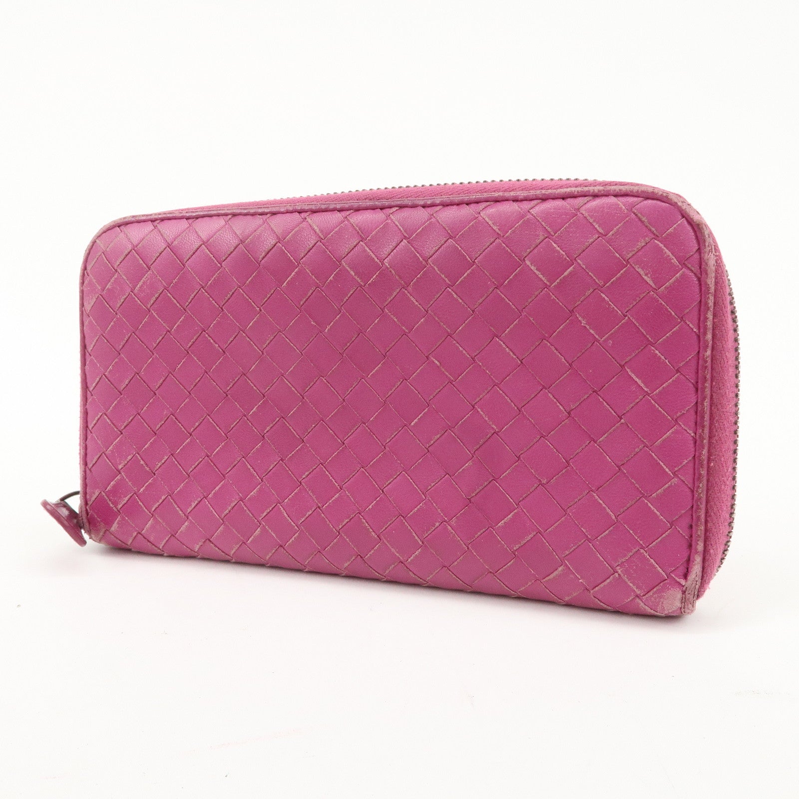 BOTTEGA VENETA Set of 2 Intrecciato Leather Wallet Pink