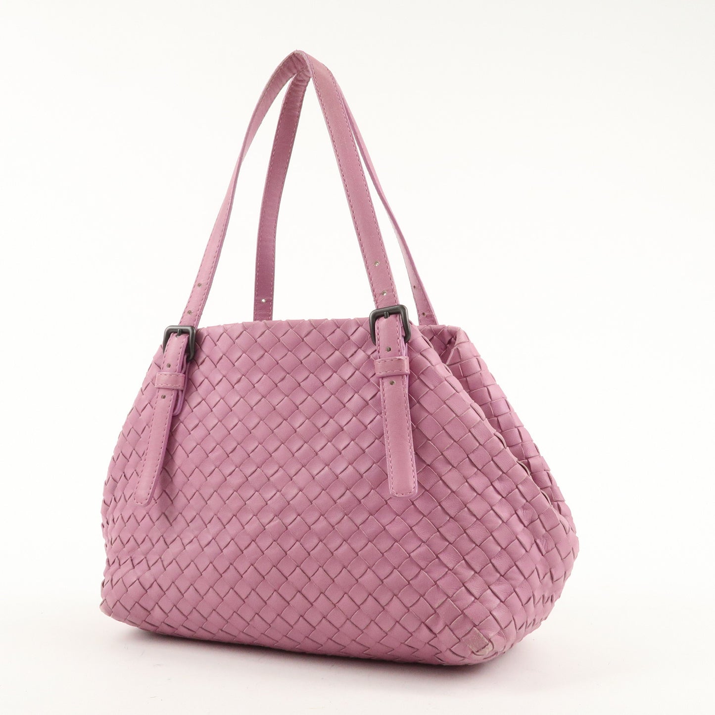 BOTTEGA VENETA Intrecciato Leather Mini Cesta Tote Bag Pink 481709