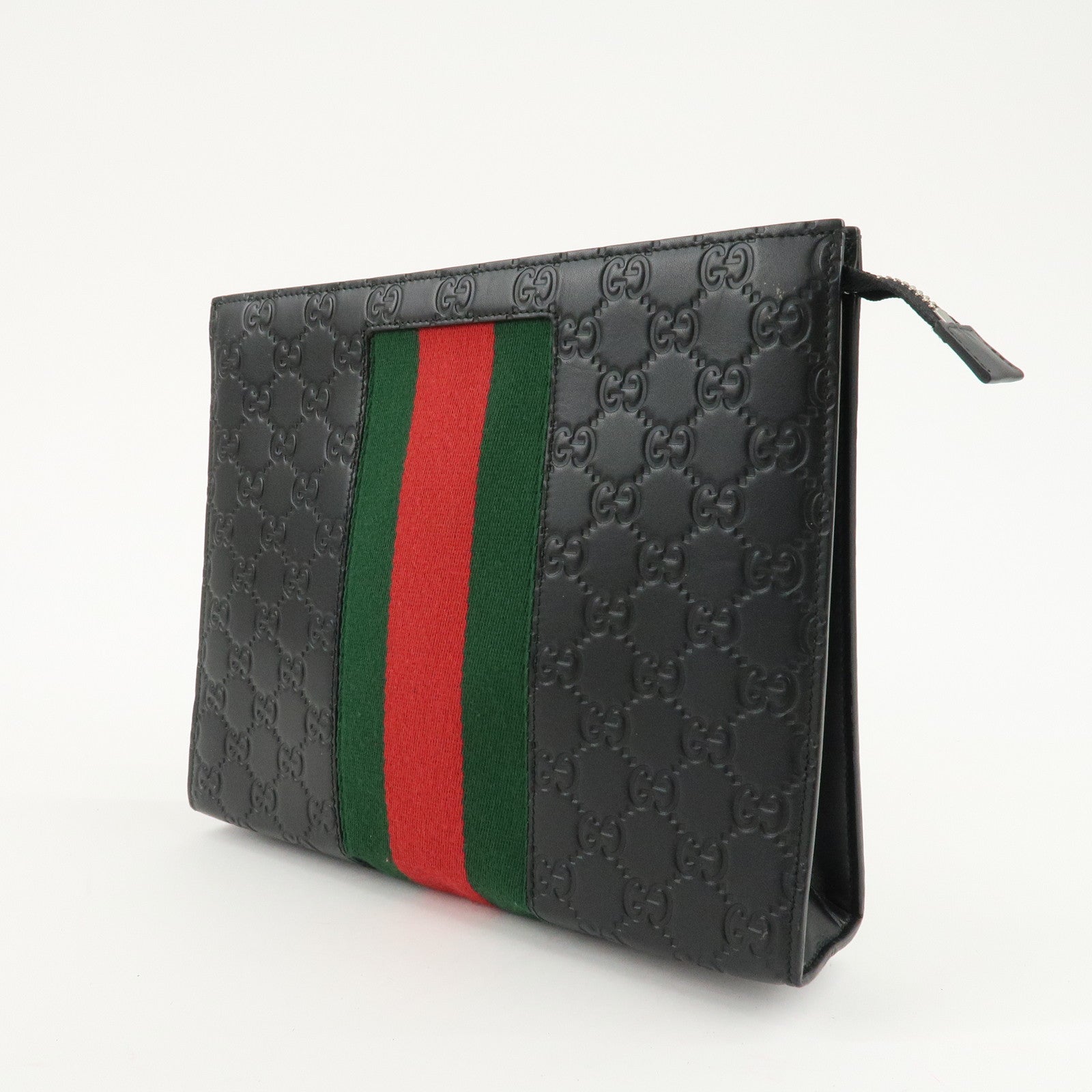 GUCCI Guccissima Sherry Guccissima Leather Clutch Bag 475316