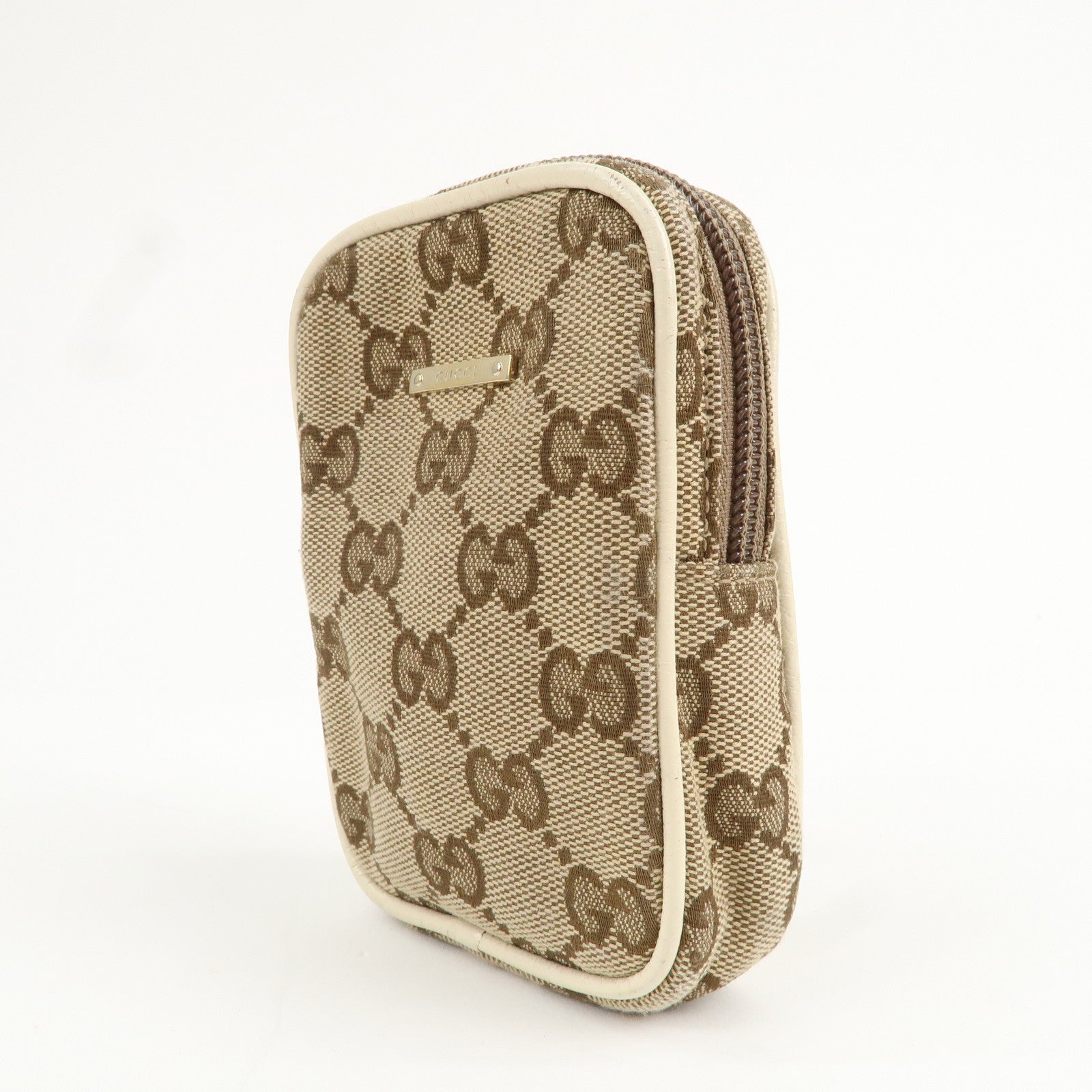 GUCCI GG Canvas Leather Cigarette Case 115249 Beige Ivory