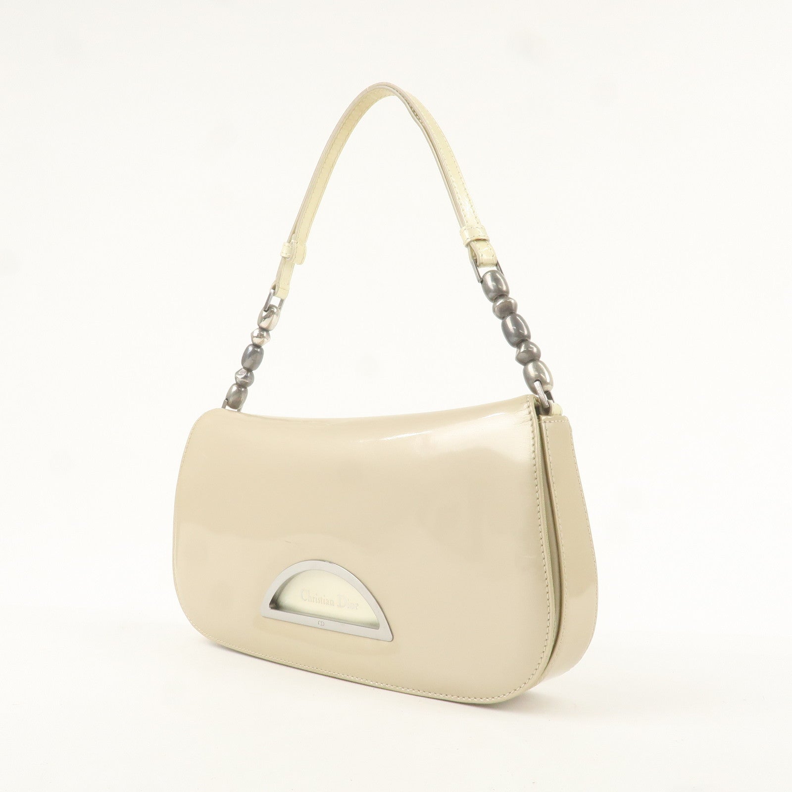 Christian Dior Maris Pearl Patent Leather One Shoulder Bag