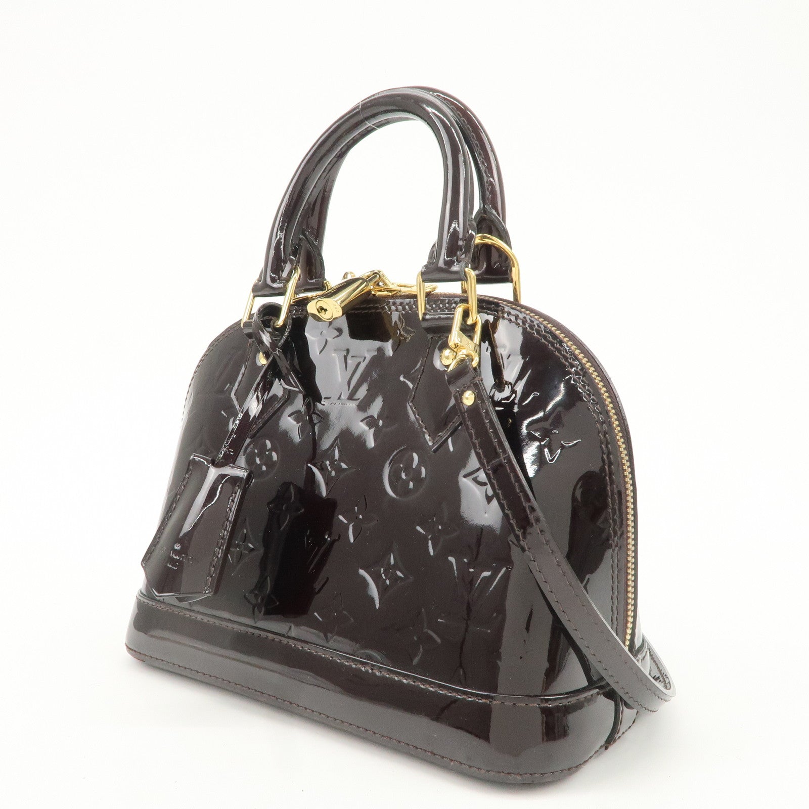 Louis Vuitton Monogram Vernis Alma BB 2Way Bag Amarante M91678