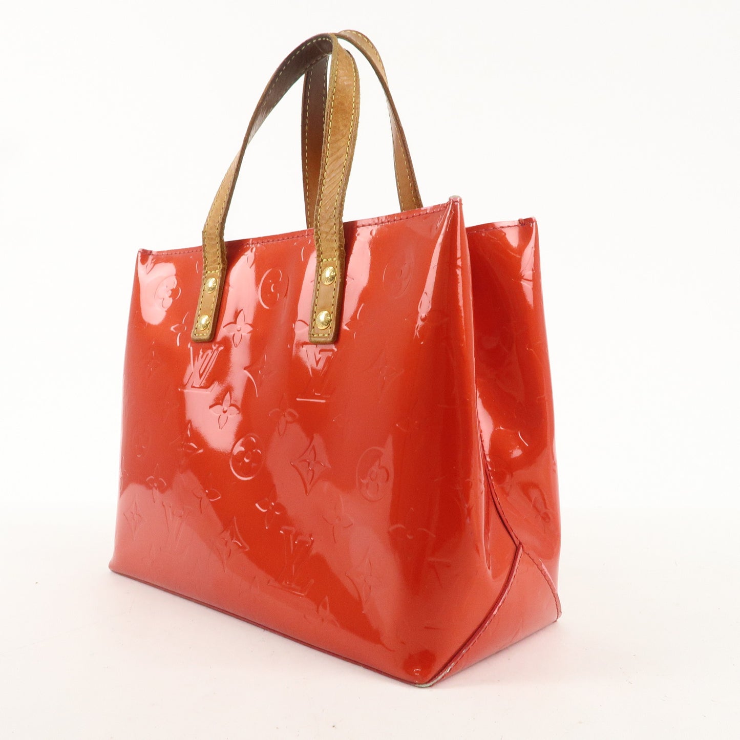 Louis Vuitton Monogram Vernis Lead PM Hand Bag Rouge M91088