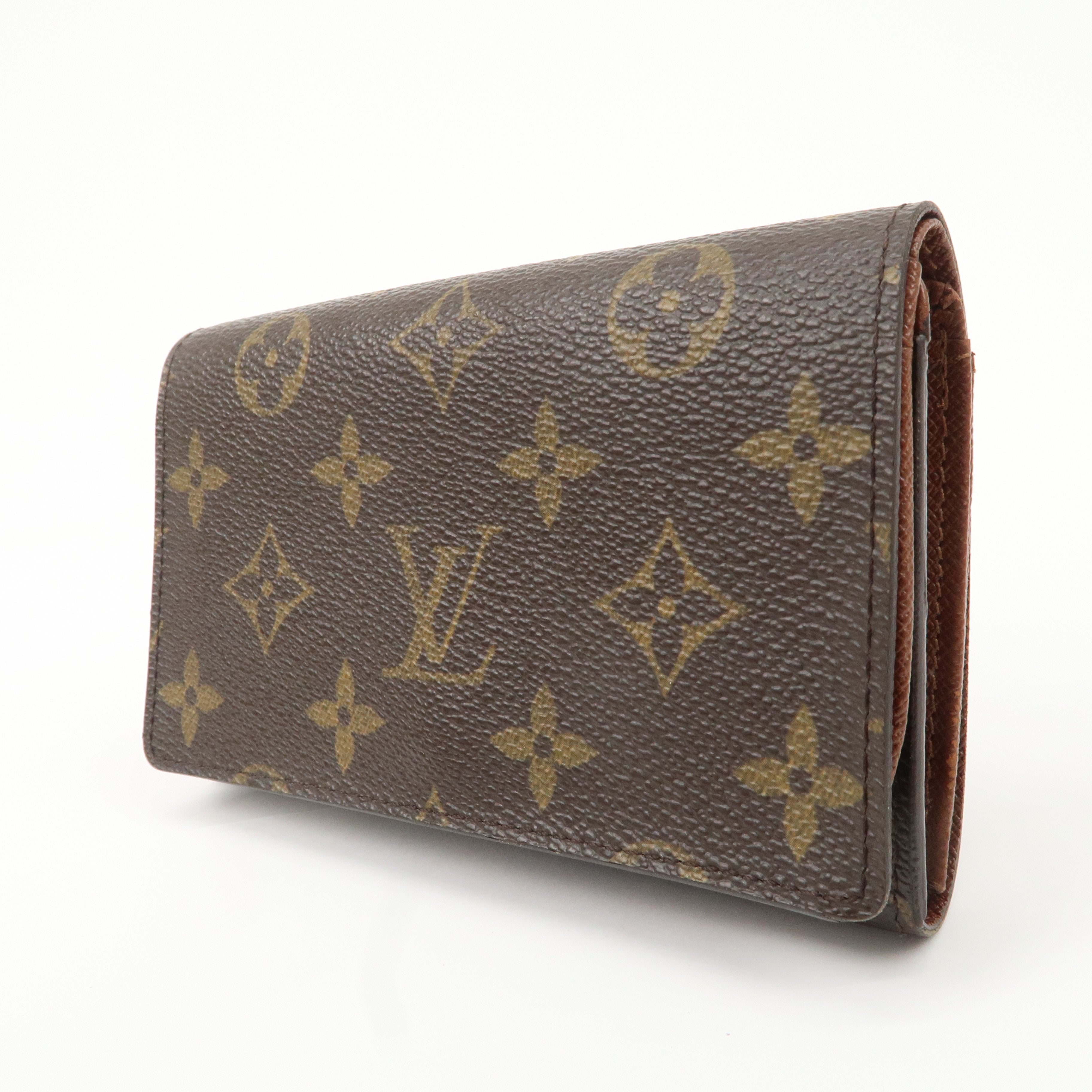 Louis Vuitton Monogram Porte Monnaie Billets Tresor Wallet M61730 Used