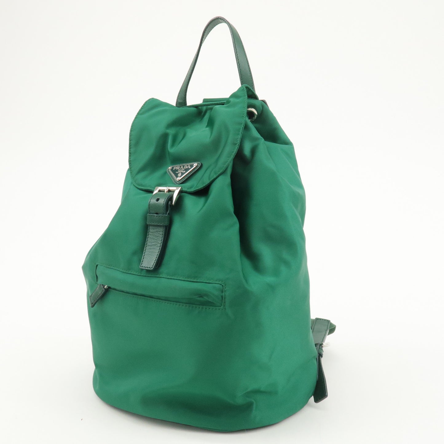 PRADA Nylon Leather Backpack Ruck Sack Green 1BZ032