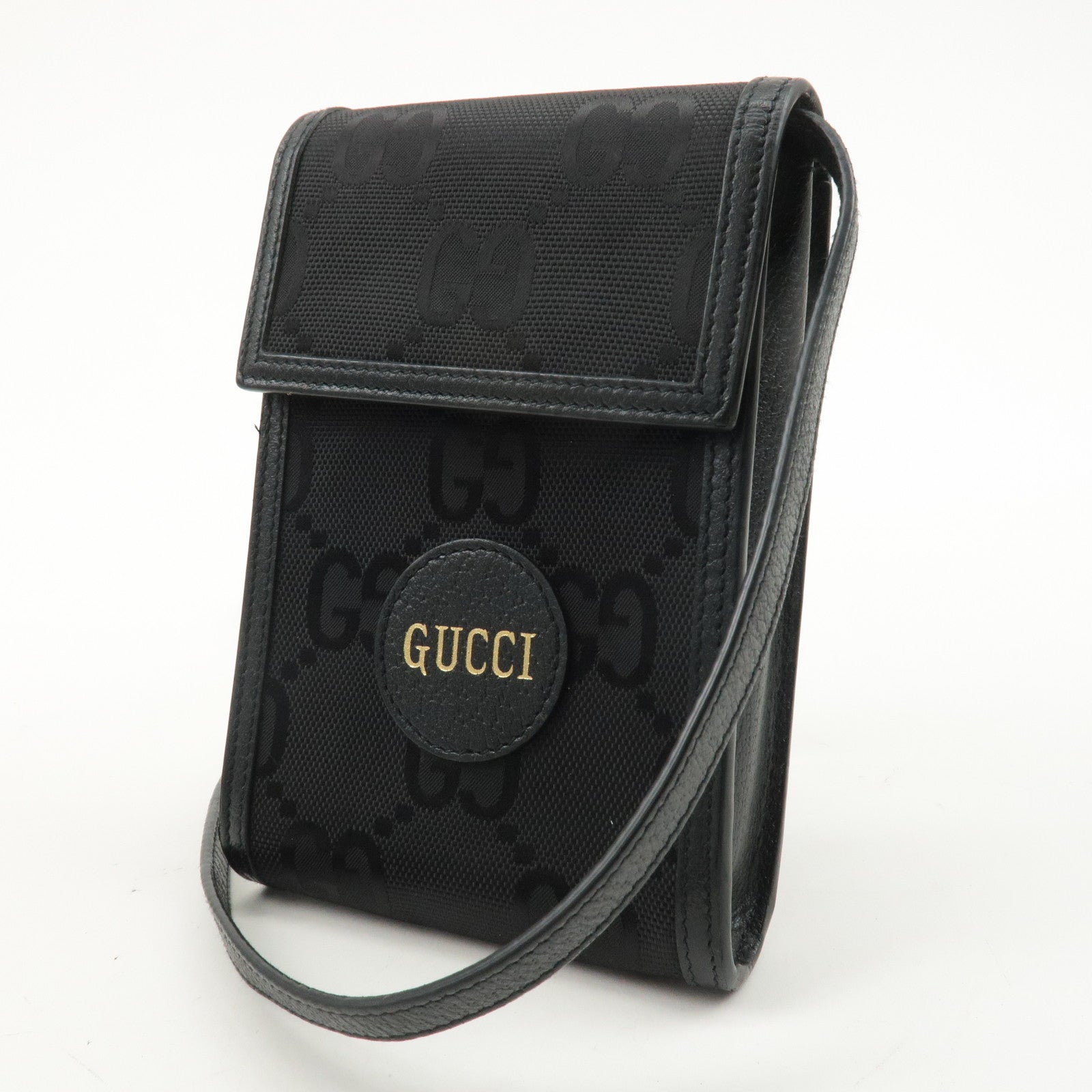 GUCCI GG Nylon Leather Off the Grid Shoulder Bag Black 625599