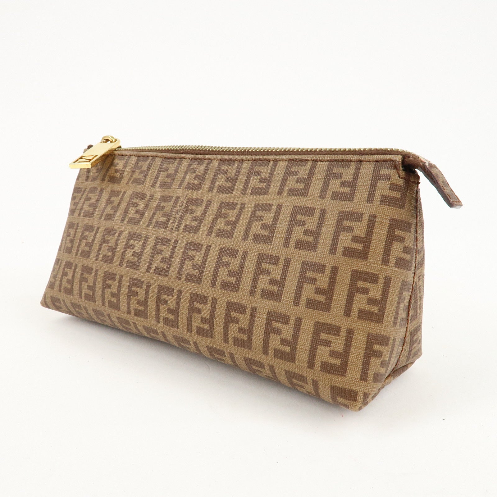 FENDI Zucchino PVC Pouch Brown 7N0074