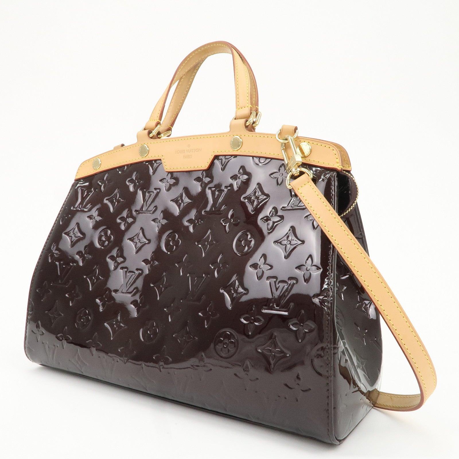 Louis Vuitton Vernis Brea MM 2Way Hand Bag Amarante M91619