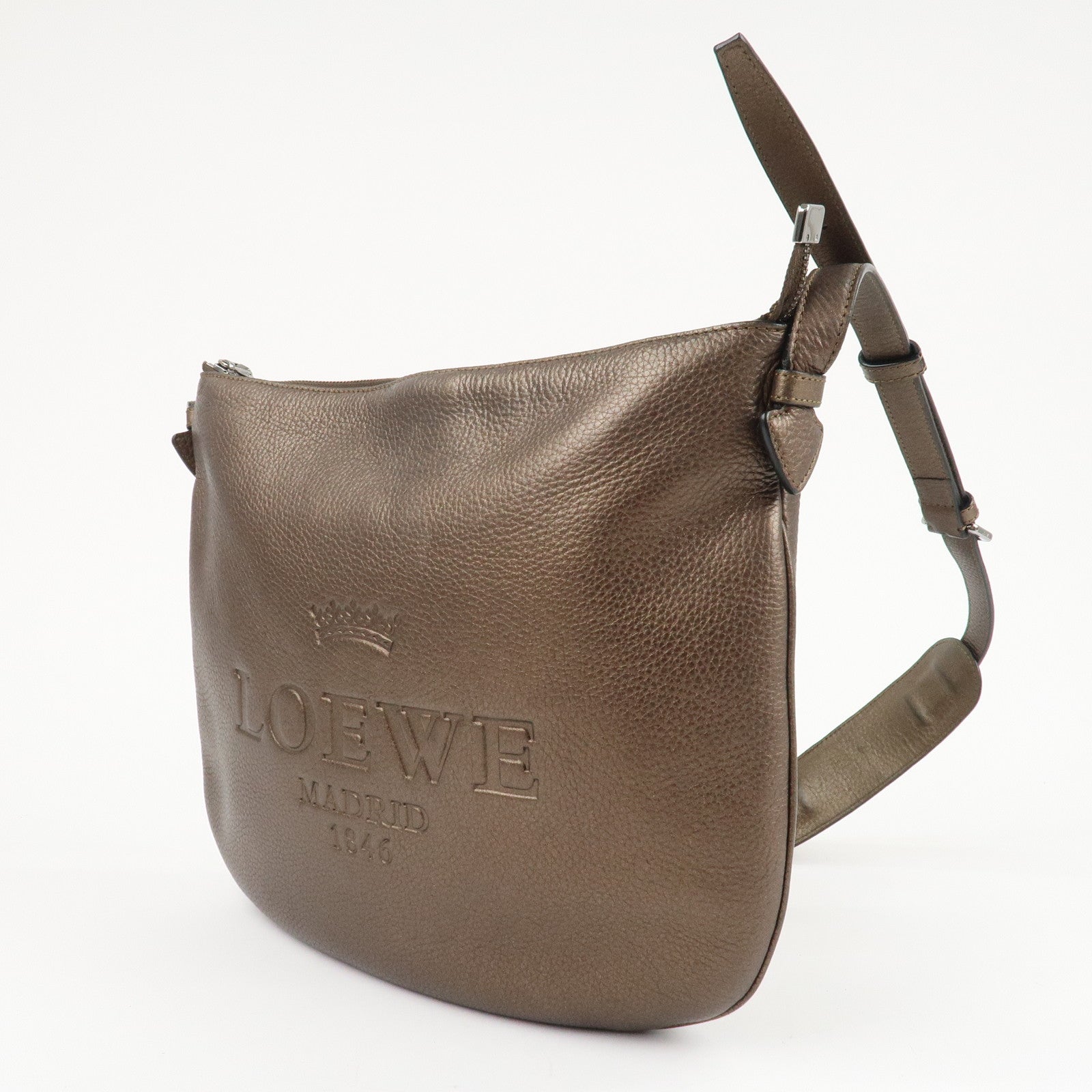 LOEWE Heritage Leather Shoulder Bag Brown *Outlet Used