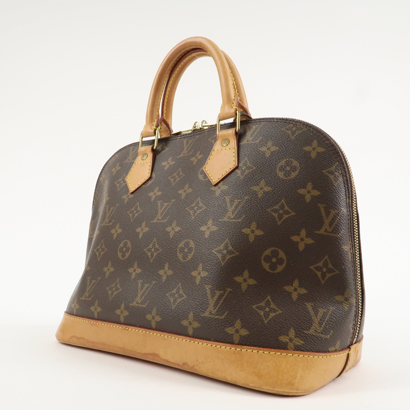 Louis Vuitton Monogram Alma Hand Bag Brown M51130 Used