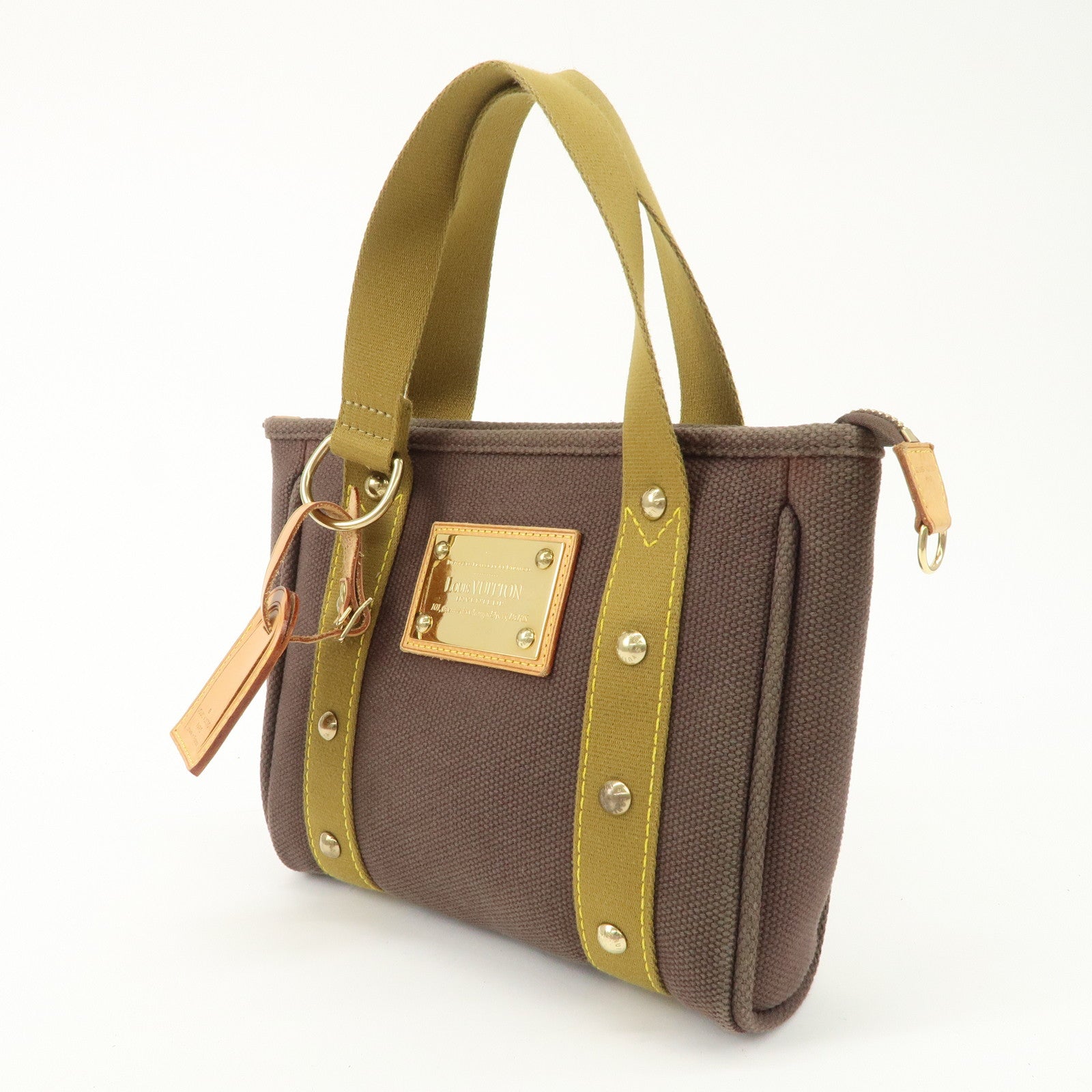 Louis Vuitton Antigua Cabas PM Tote Bag Khaki Antigua M40089 Used