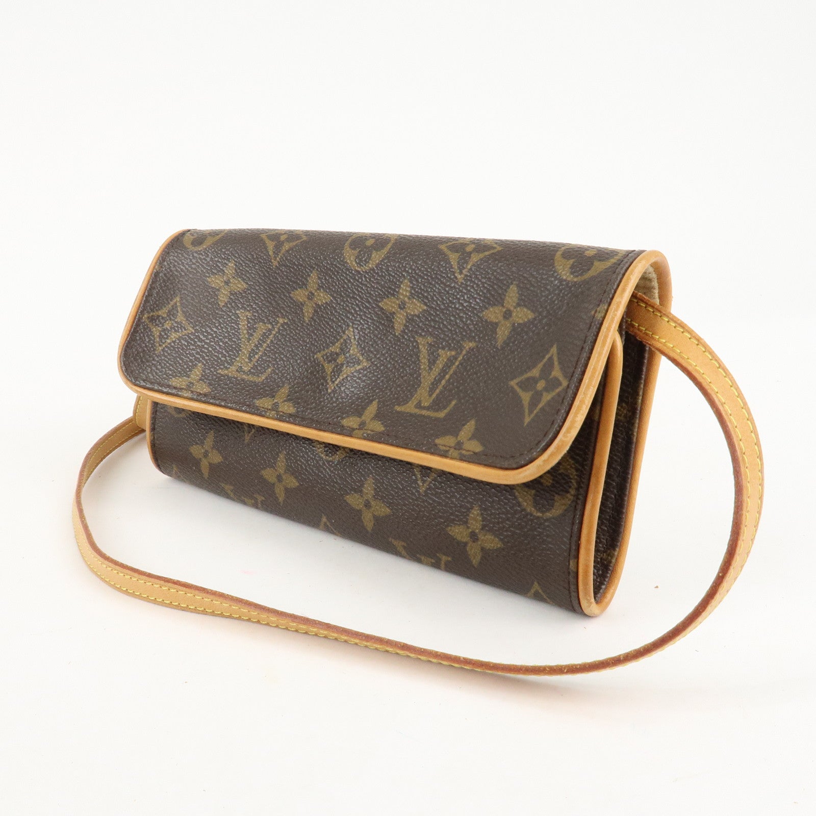 Louis Vuitton Monogram Pochette Twin PM 2Way Bag Brown M51854