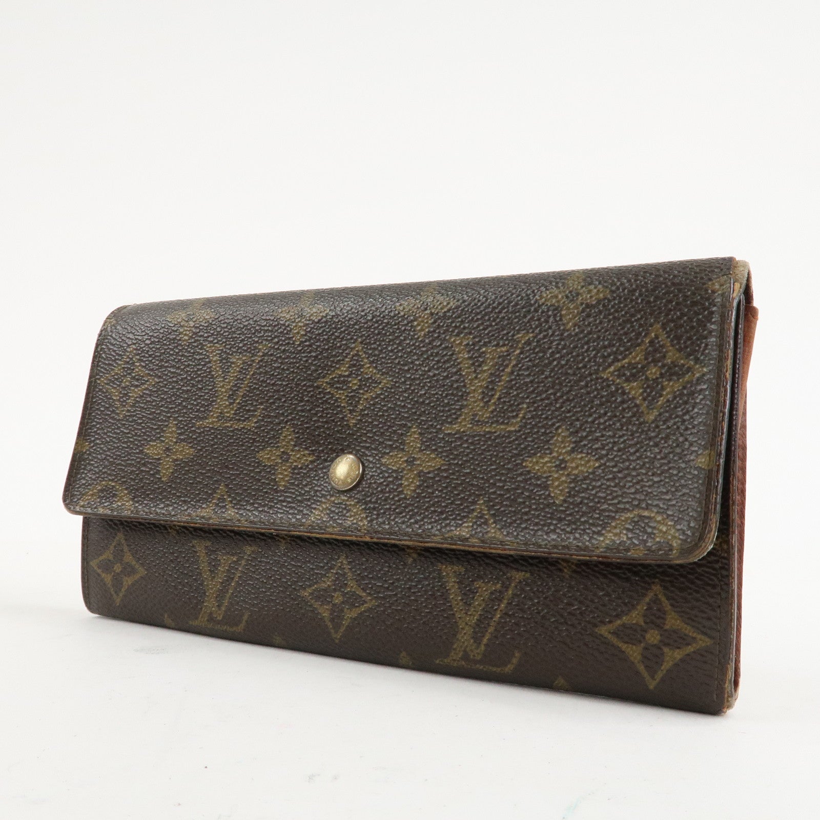 Louis Vuitton Monogram Set of 2 Long Wallet Brown M61723 Used