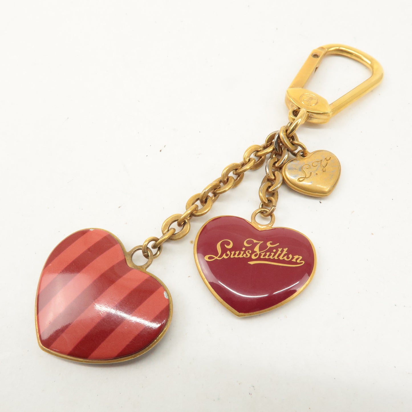 Louis Vuitton Portecles Coeur Rayures Key Chain Holder M66476