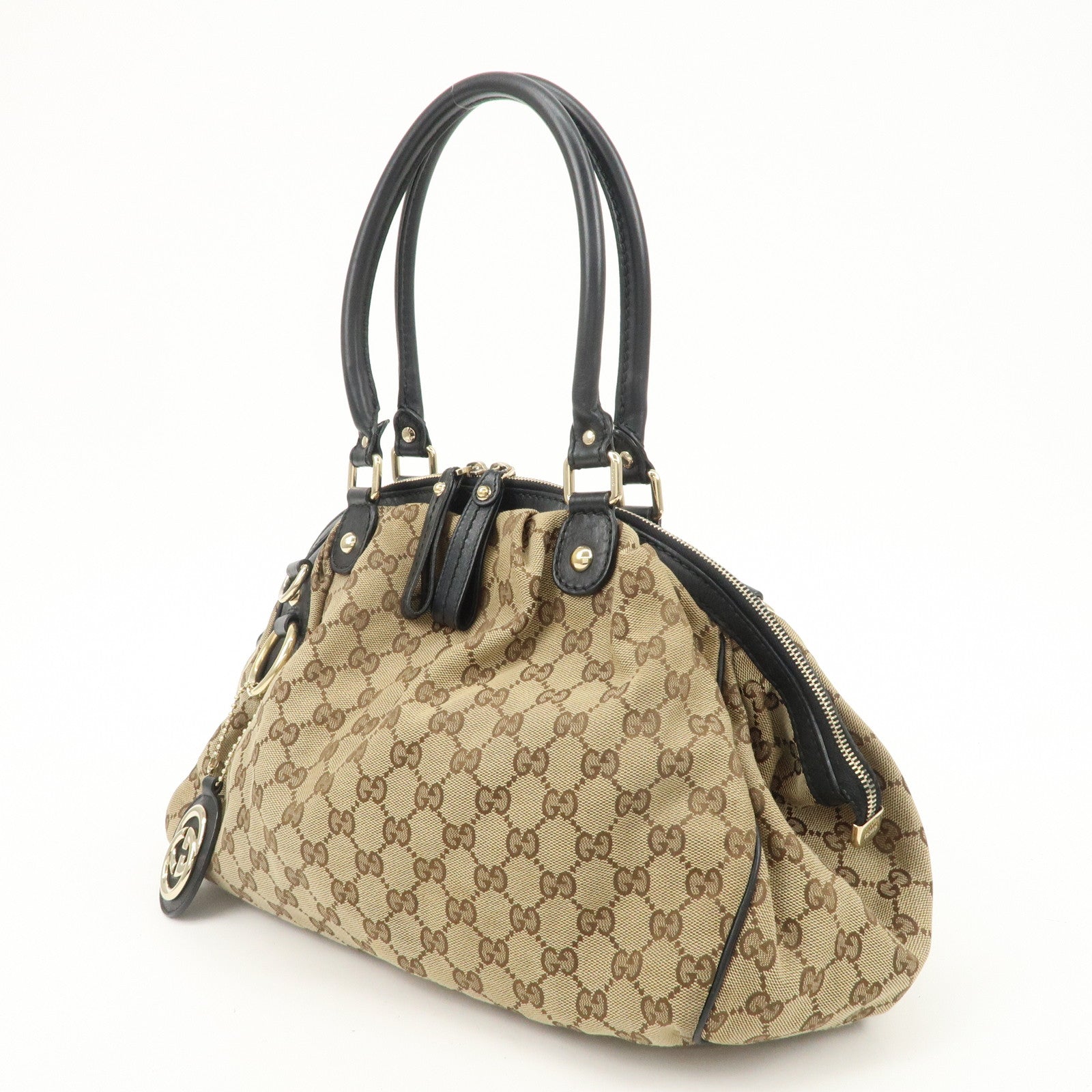 GUCCI Sukey GG Canvas Leather 2WAY Bag Shoulder Bag 223974