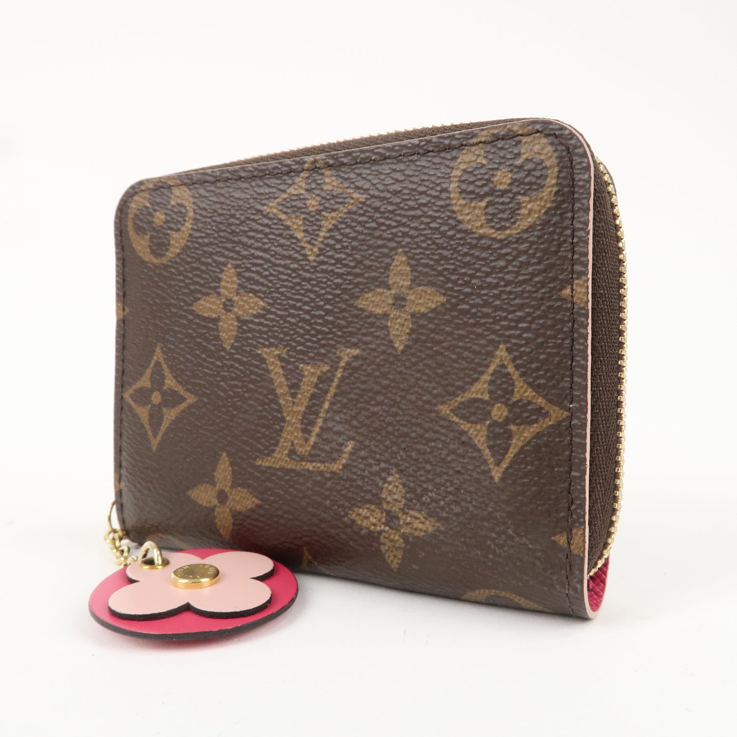 Louis Vuitton Monogram Zippy Coin Purse Flower Charm M68332