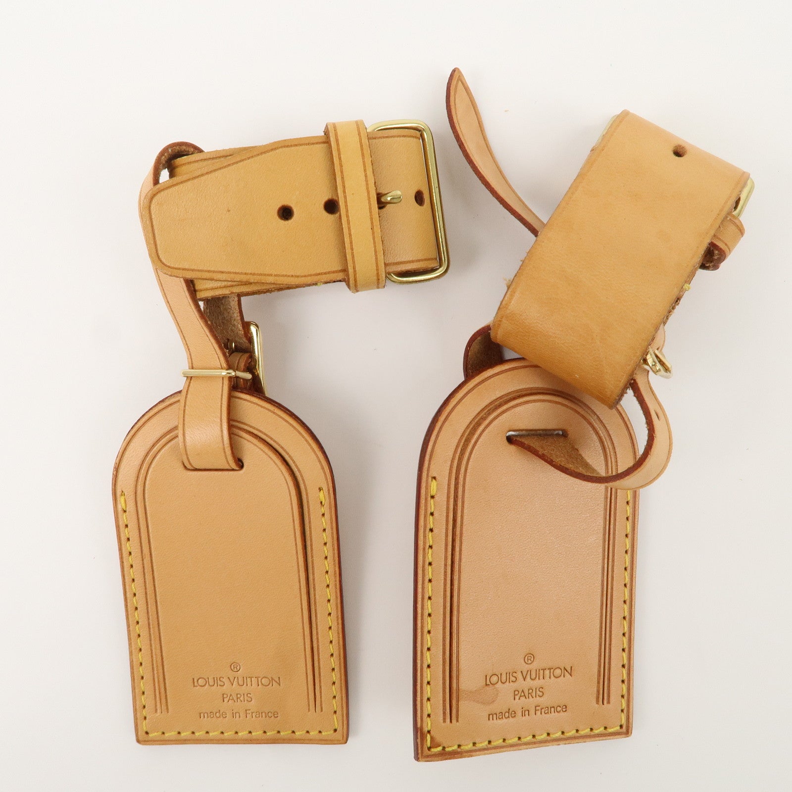 Louis Vuitton Set of 10 Leather Name Tag & Poignet Natural Used