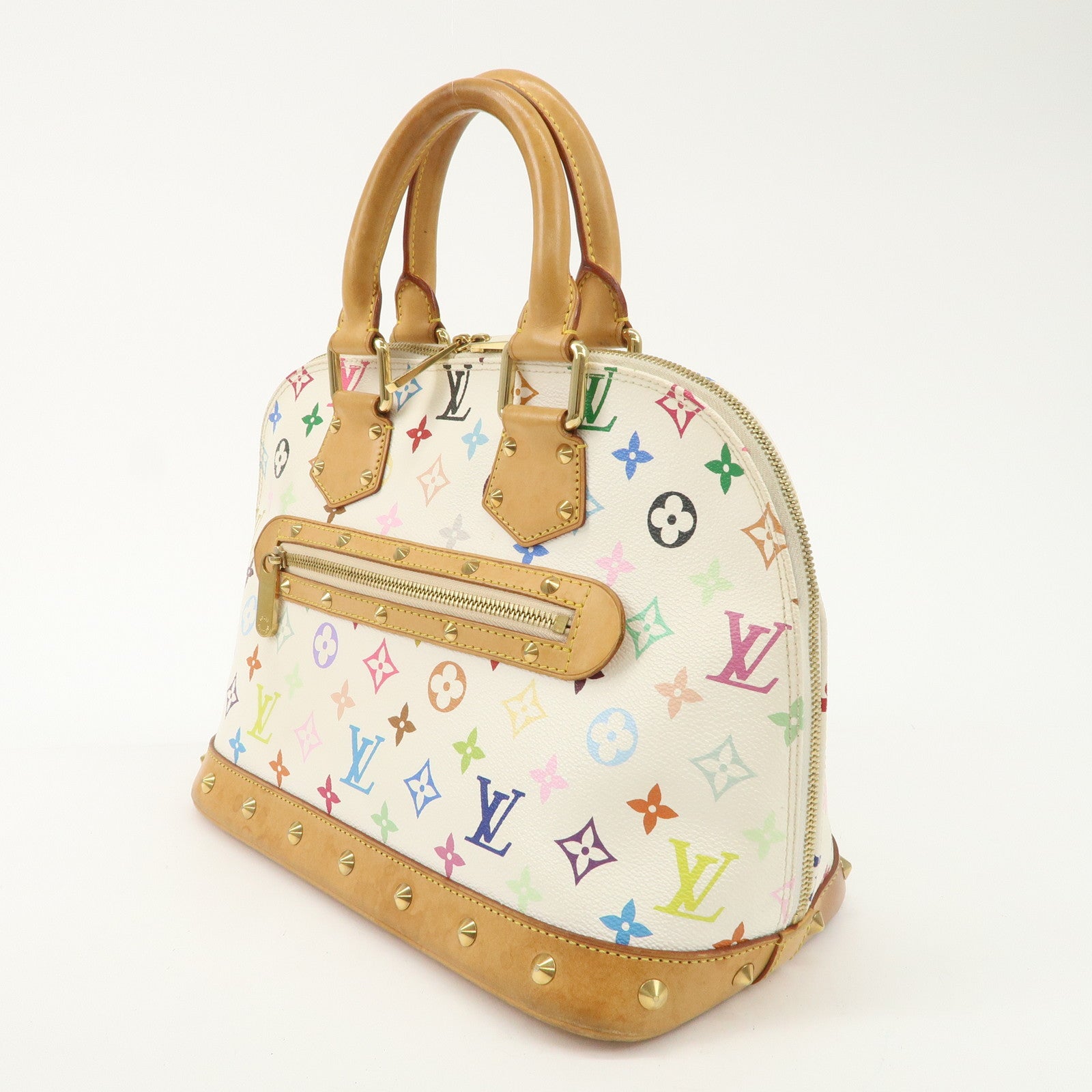 Louis Vuitton Monogram Multicolor Alma PM Hand Bag Blanc M92647 Used
