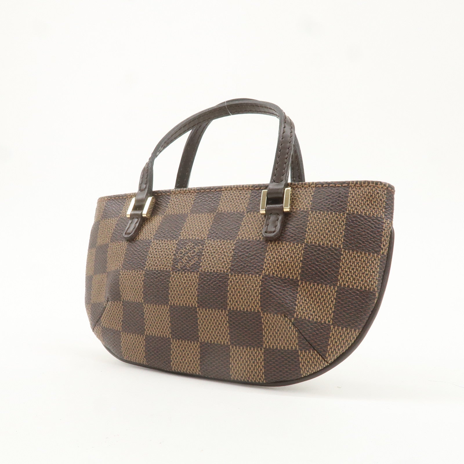 Louis Vuitton Damier Manosque GM Pouch Hand Bag Brown