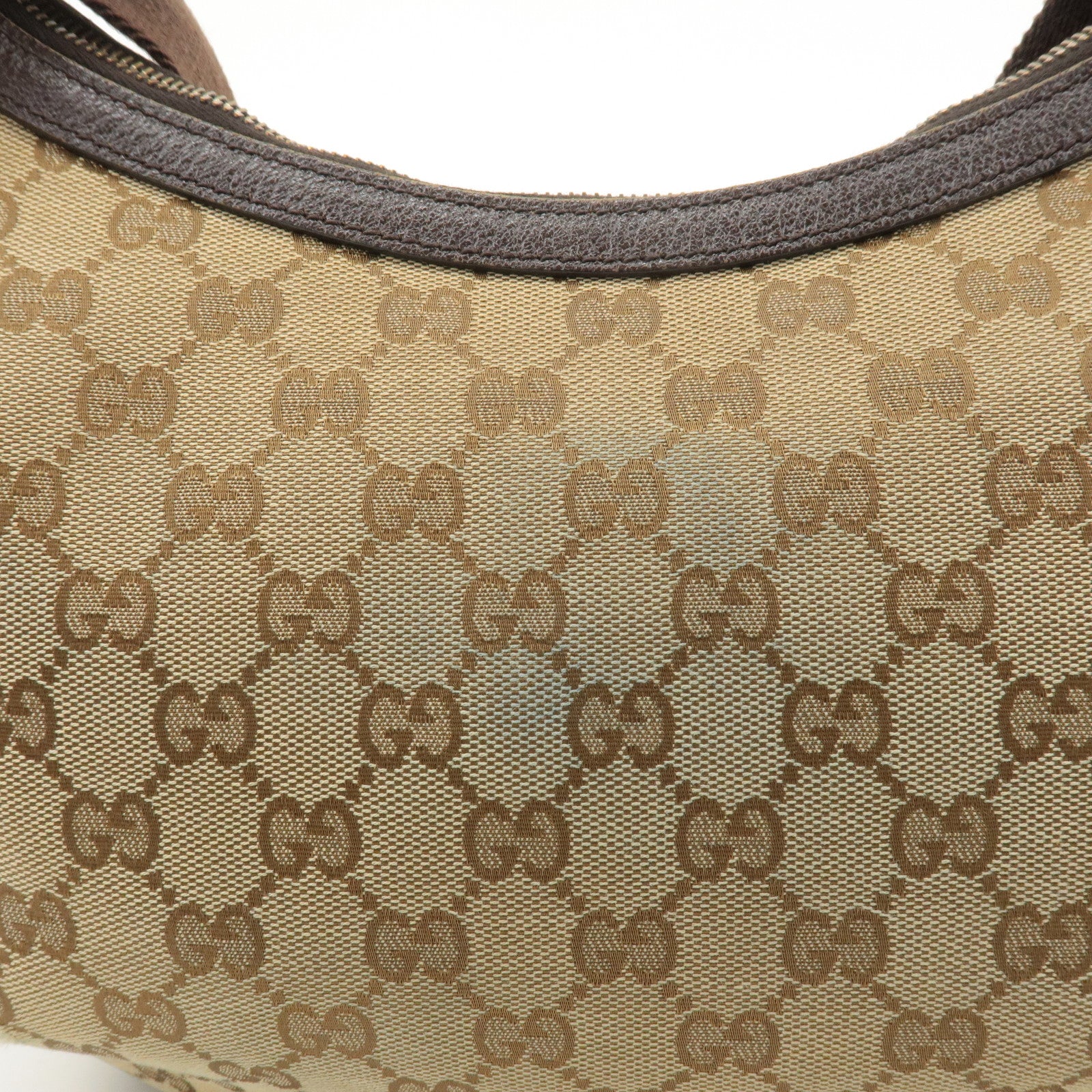 GUCCI Sherry GG Canvas Leather Shoulder Bag Beige Brown 181092